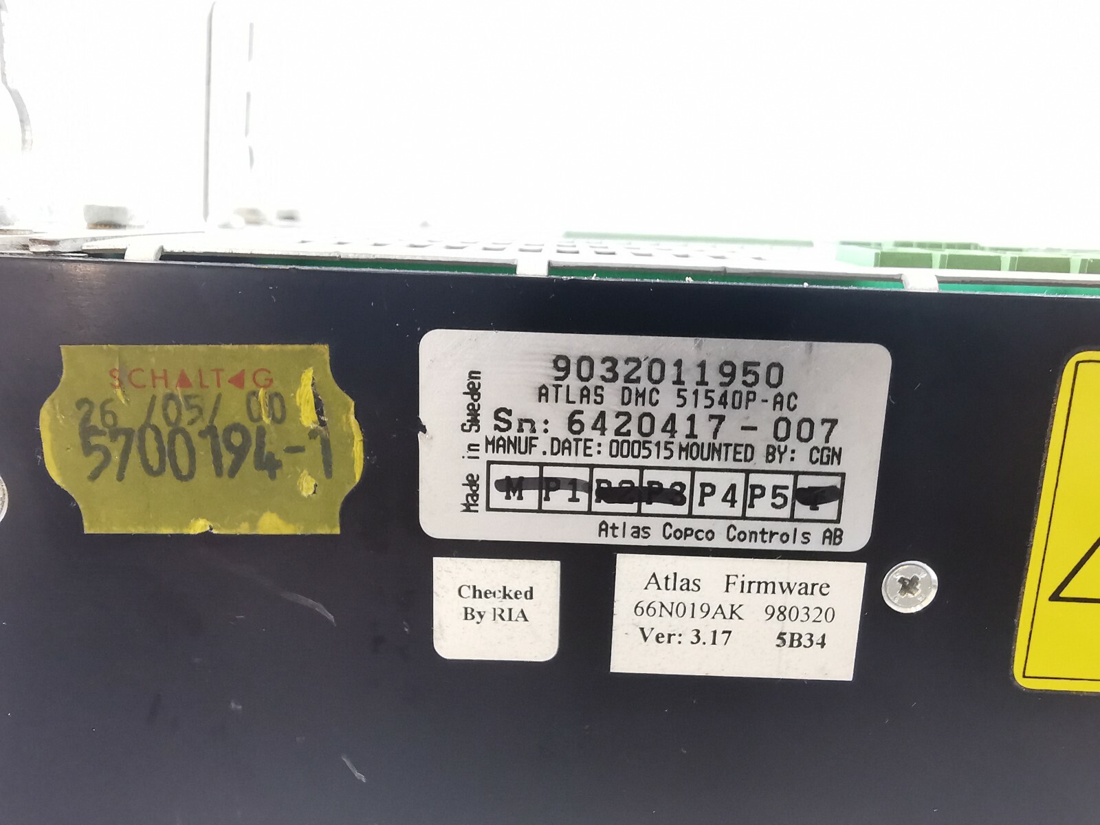 ATLAS DMC 9032 0120 50 ATLAS DMC 51540P-AC EXT 24 9032 0120 50 DIGITAL MOTION CONTROLLER 6