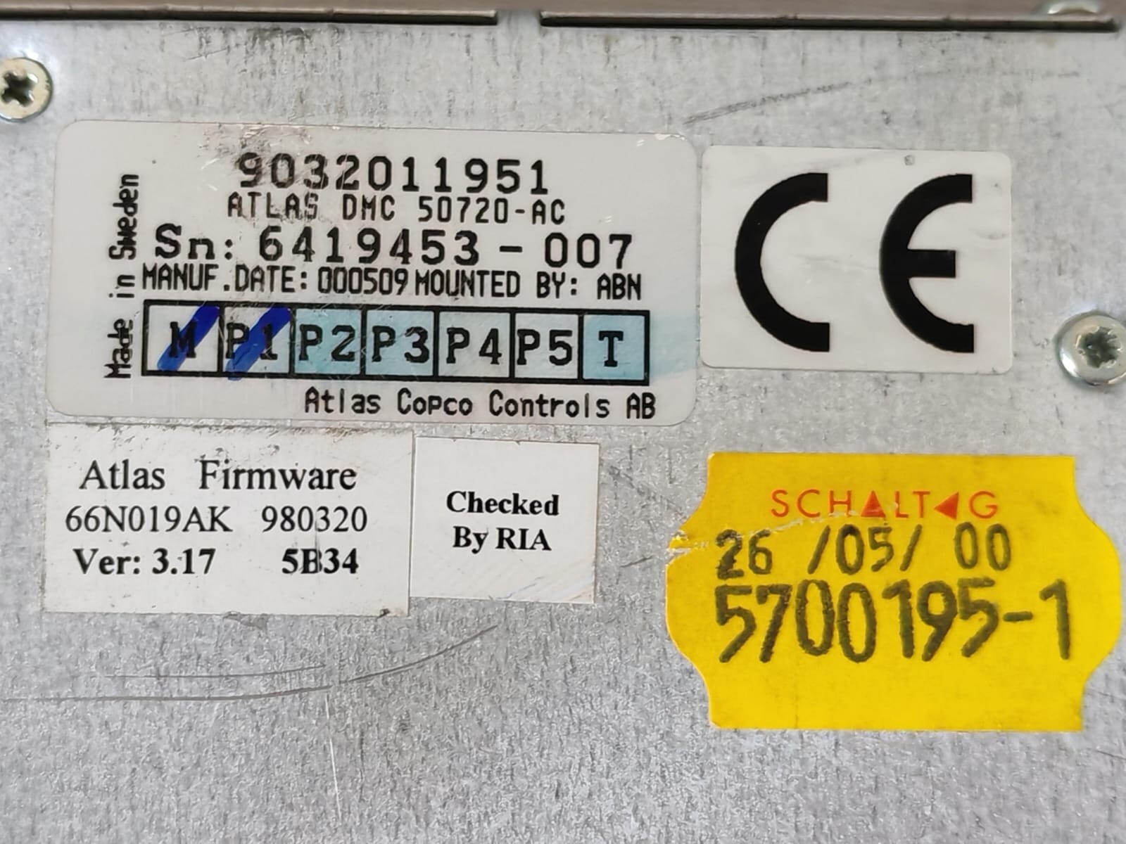 Atlas Copco 9032 011 951 ATLAS-COPCO DMC 50720-AC DMC 9032 011 951 8