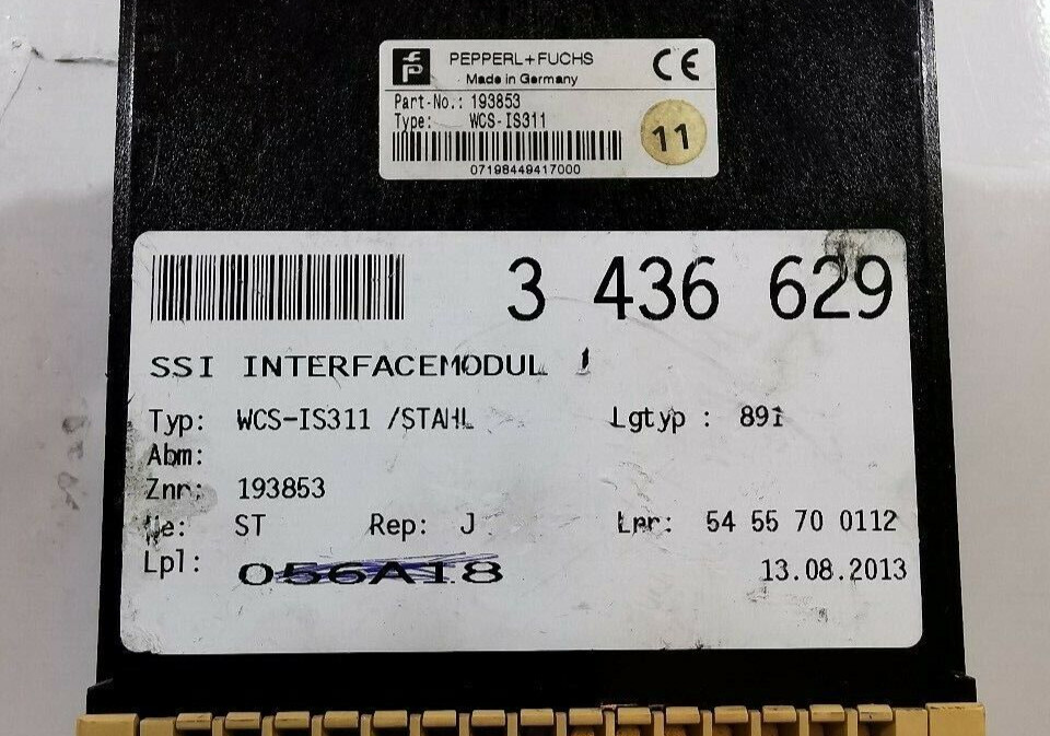 Pepperl+Fuchs IS311 PEPPERL+FUCHS WCS-IS311/ 193853 INTERFACE MODULE 3