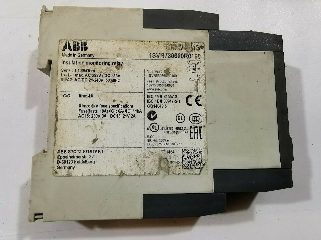 ABB CM-IWS ABB CM-IWS INSULATION MONITORING RELAY 1SVR730660R0100 2