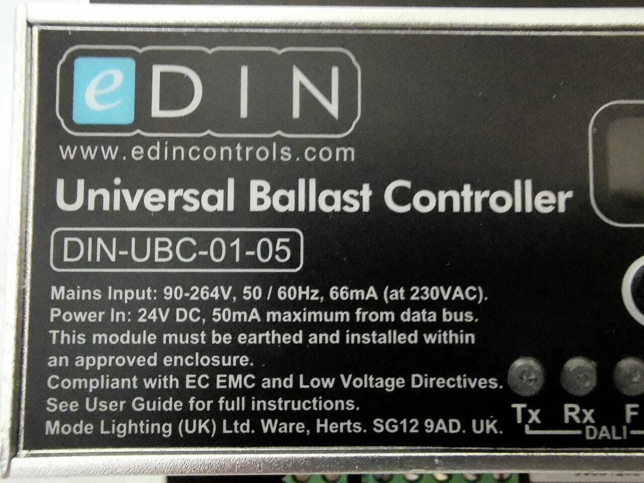 EDIN DIN-UBC-01-05 EDIN DIN-UBC-01-05 Universal Ballast Controller 24VDC 50mA 8