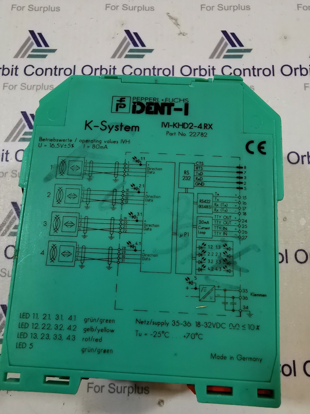 Pepperl+Fuchs IVI-KHD2-4RX PEPPERL+FUCHS IVI-KHD2- 4RX CONTROL INTERFACE 4