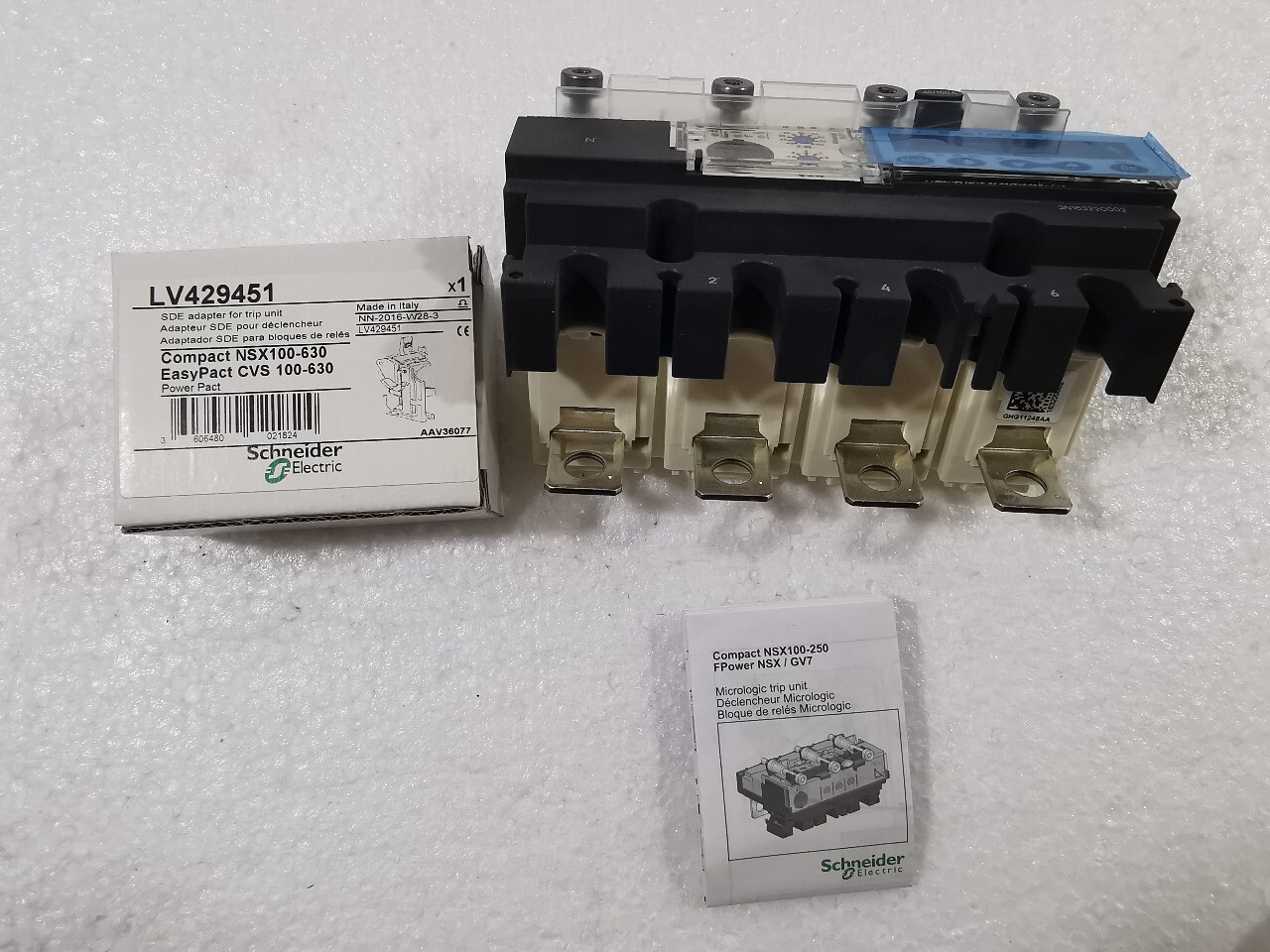 Schneider Electric NSX100-250 Schneider Electric LV429140 COMPACT NSX100-250 Micrologic 6.2 E 100A Trip Unit 6