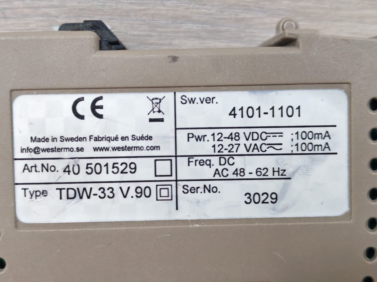 FLYGT 40501529 SW VER. 4101-1101 FLYGT TDW-33 V.90 40501529 SW VER. 4101-1101 MODULE 6