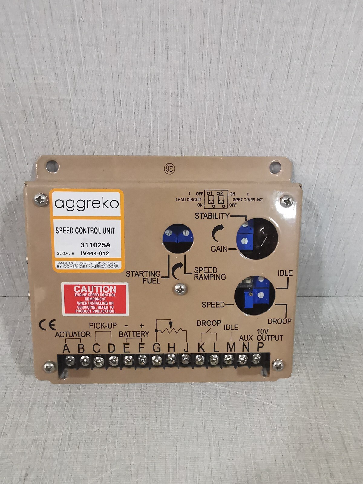 AGGREKO 311025A Aggreko 311025A SPEED CONTROL UNIT 5