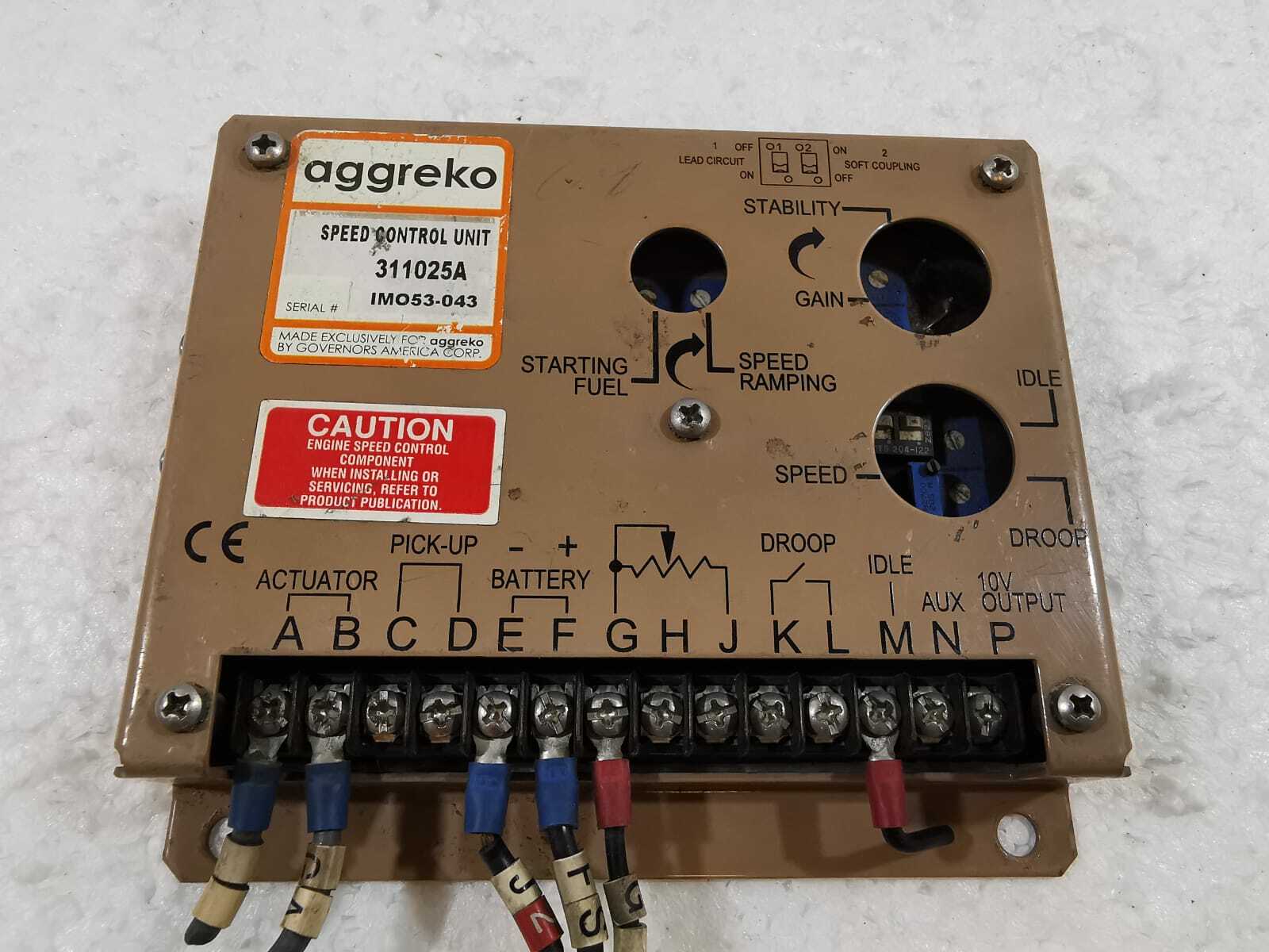 Aggreko 311025A SPEED CONTROL UNIT