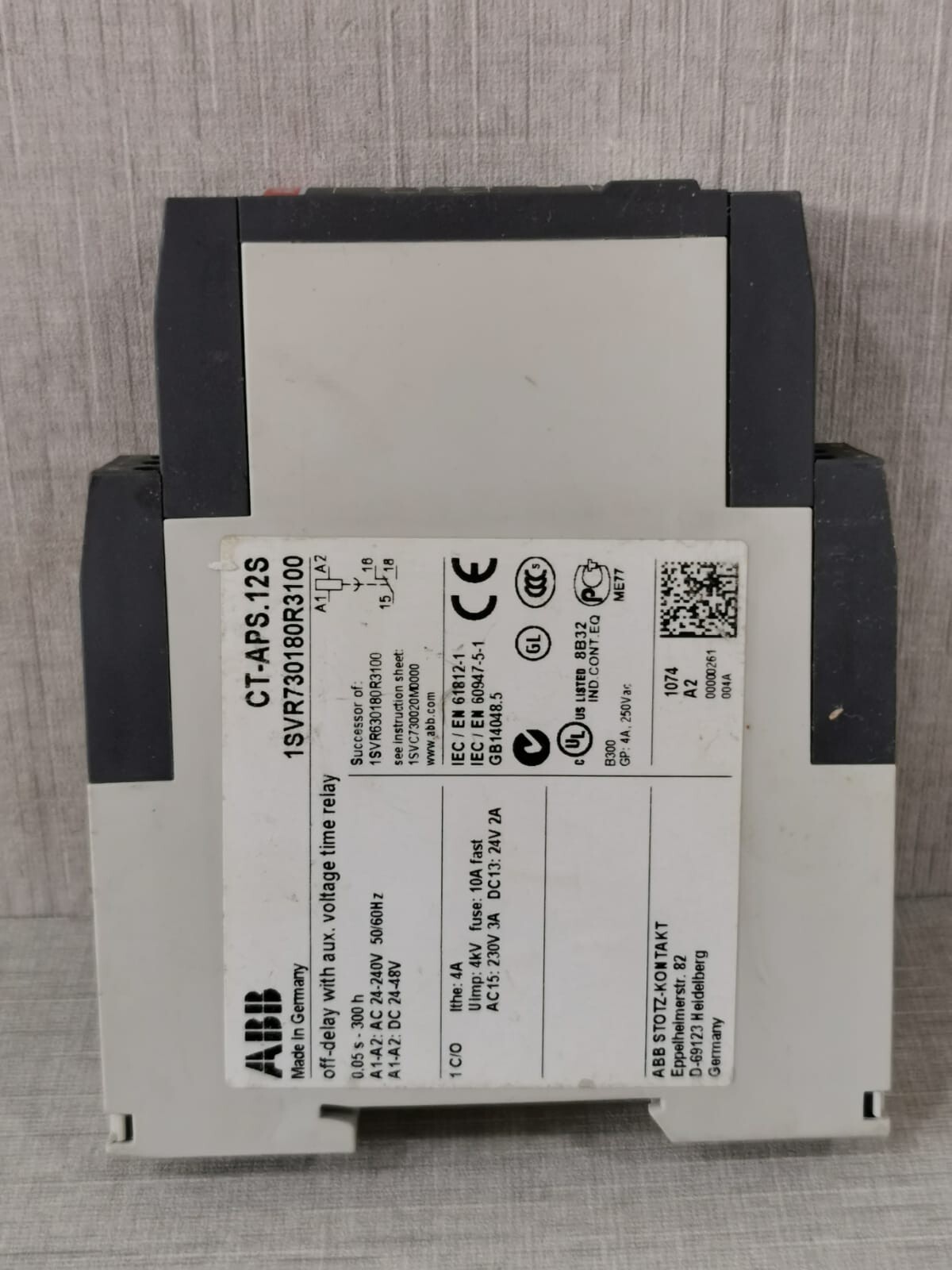 ABB CT-APS-/1SVR730180R3100-+-ABB-CM-MSS-/1SVR430710R9300 ABB CT-APS /1SVR730180R3100 + ABB CM-MSS /1SVR430710R9300 THERMISTOR RELAY 4