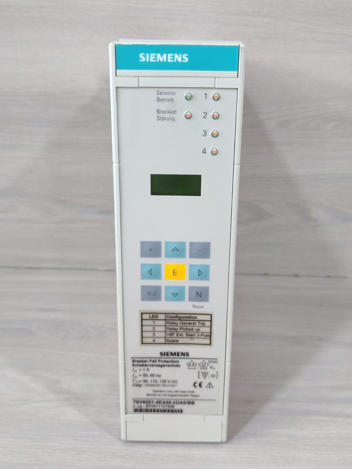 Siemens 7SV6001-4EA00-0DA0/BB Overcurrent Protection Unit 7SV60014EA000DA0BB