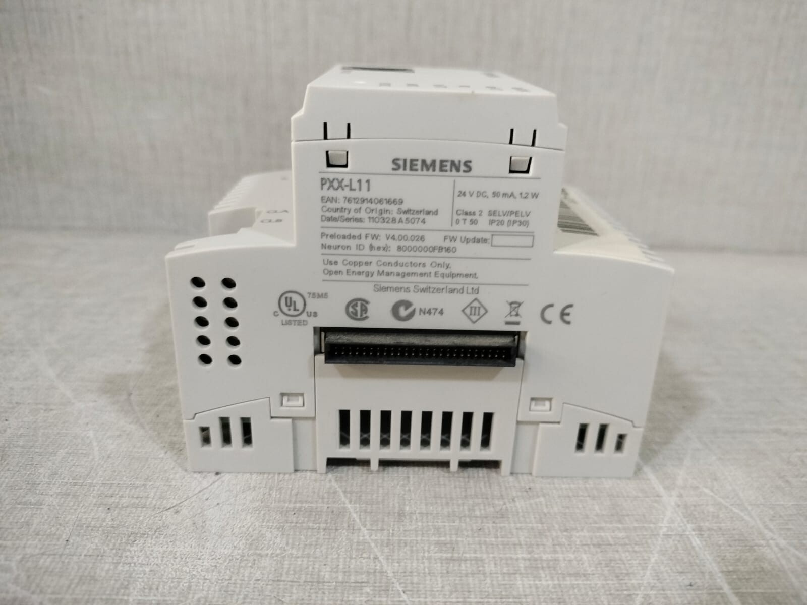 Siemens PXX-L11 SIEMENS PXX-L11 CONTROLLER EXTENSION MODULE 24V 50mA 1.2W 4