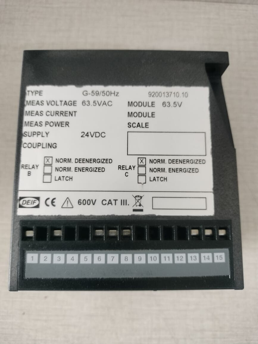 DEIF RELAY-63 DEIF G59 Box Interface Relay 63.5 VAC 24VDC WITH OLD STOCK BOX 6
