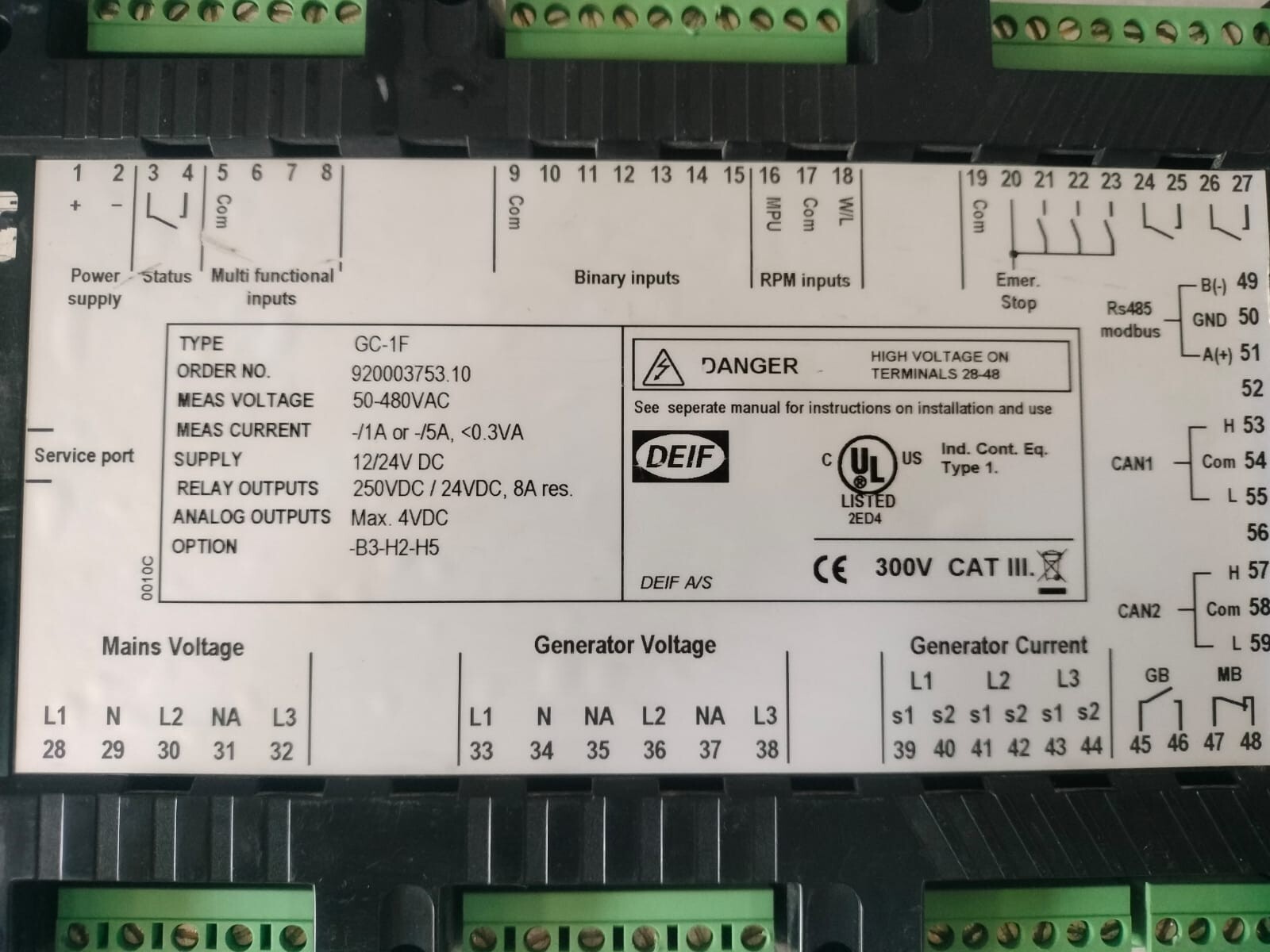 DEIF SG-C2 DEIF STERLING GC-1F Reliable SG-C2 250VDC 6