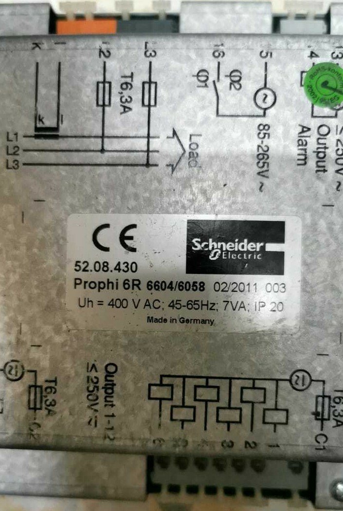 Schneider Electric 6R-6604/6058 Prophi Schneider Electric POWER FACTOR CONTROLLER 6R 6604/6058 3