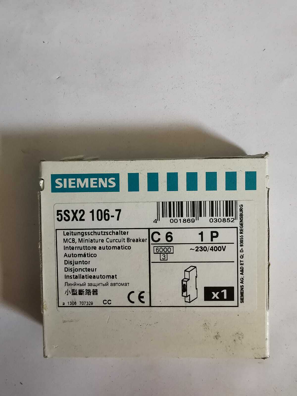Siemens 5SX2 106-7 SIEMENS 5SX2 106-7 CIRCUIT BREAKER 3