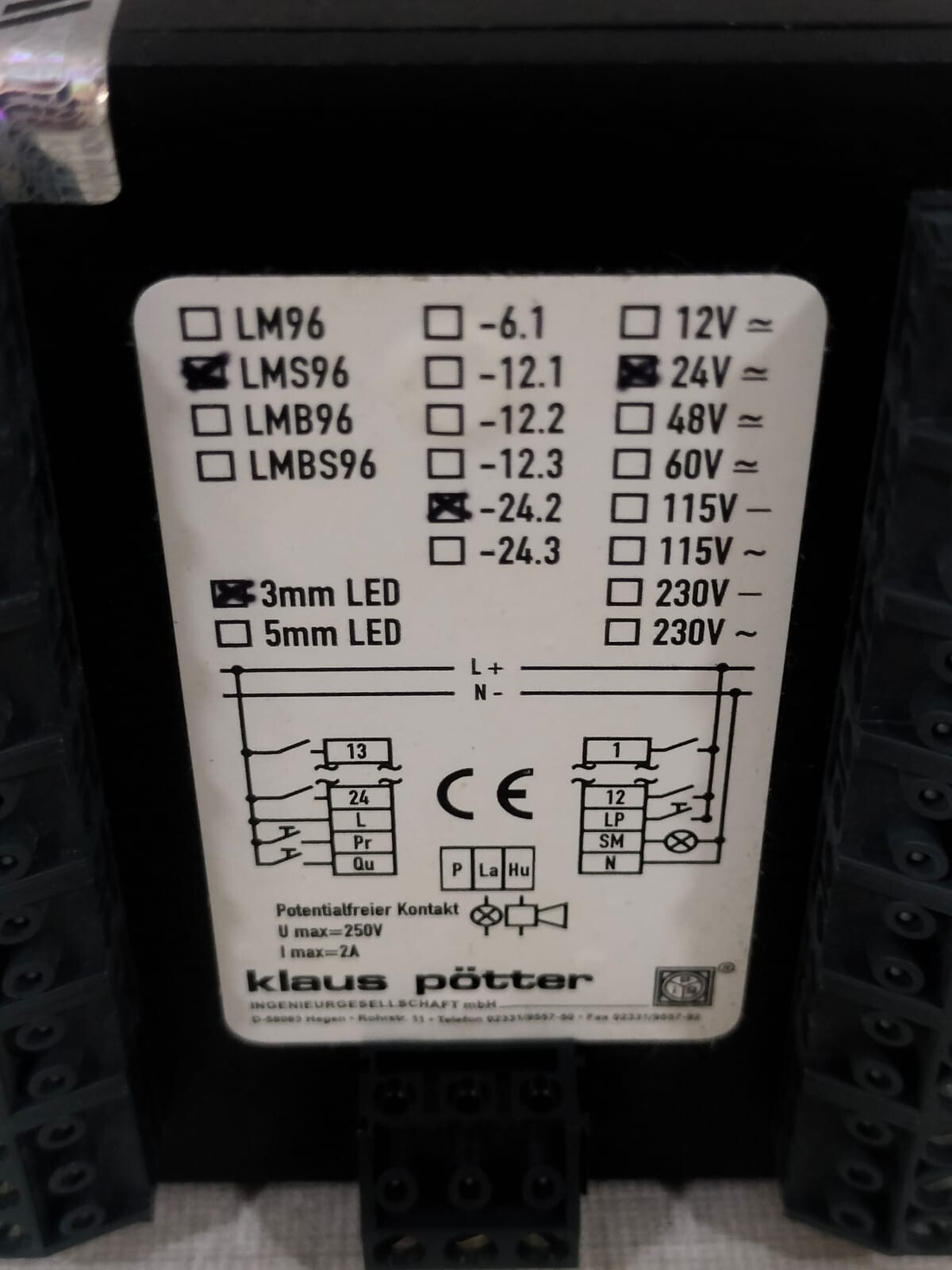 KLAUS POTTER LED-24 KLAUS POTTER LMS96- 3mm LED 24.2 24V 7