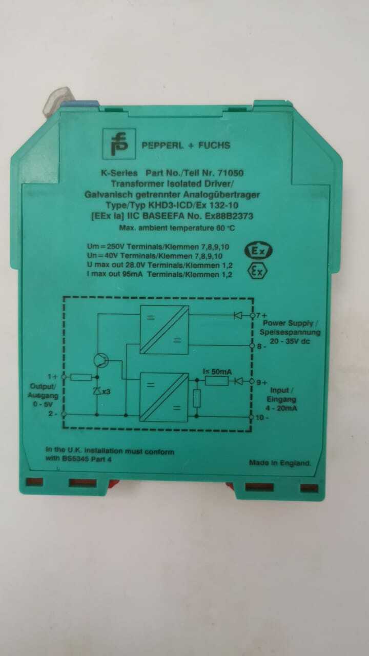 Pepperl+Fuchs EX-132 PEPPERL+FUCHS KHD3-ICD/EX 132-10 TRANSFORMER ISOLATED REPEATER 2