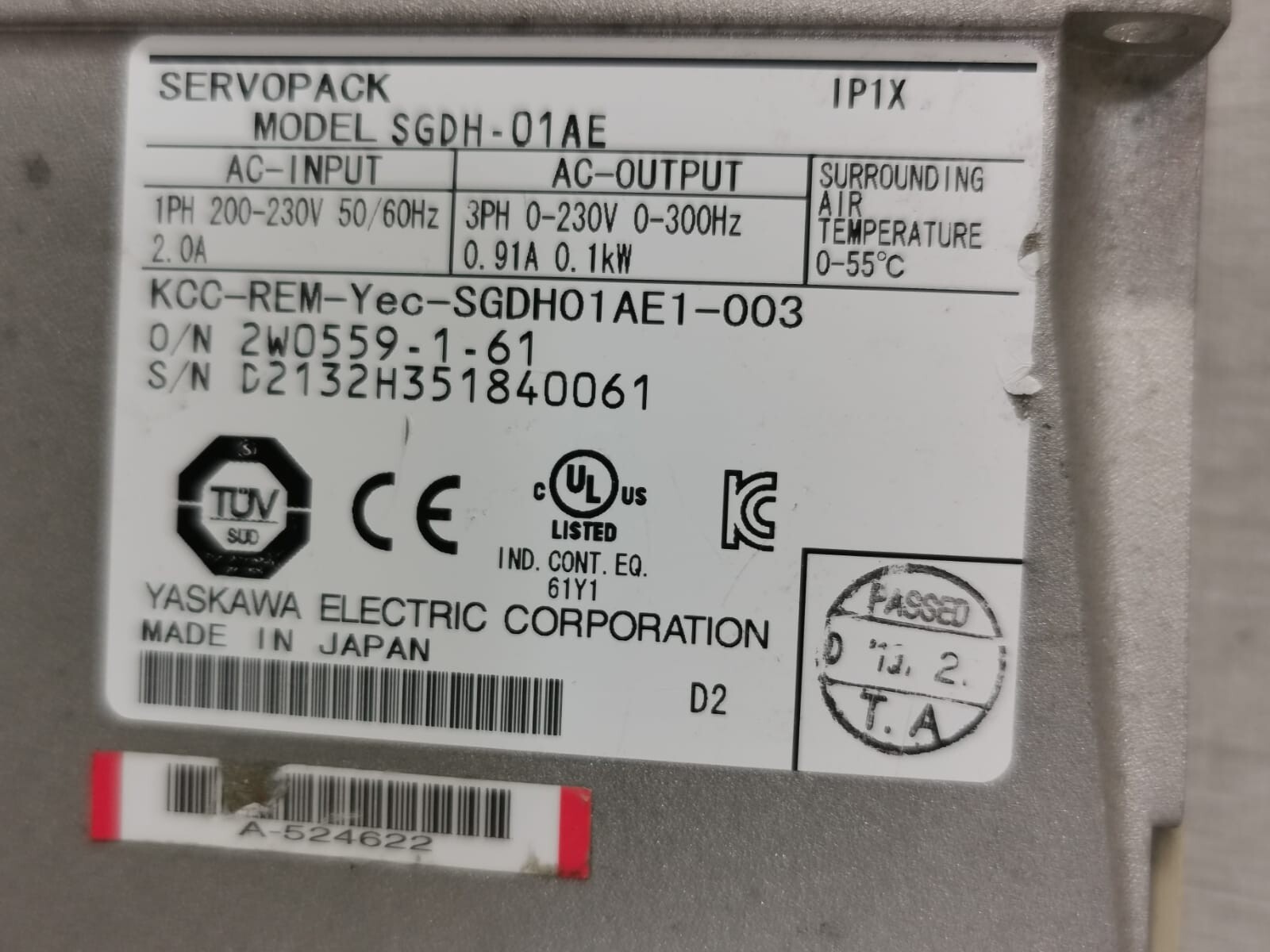 Yaskawa SGDH-01AE YASKAWA SGDH-01AE SERVOPACK 4