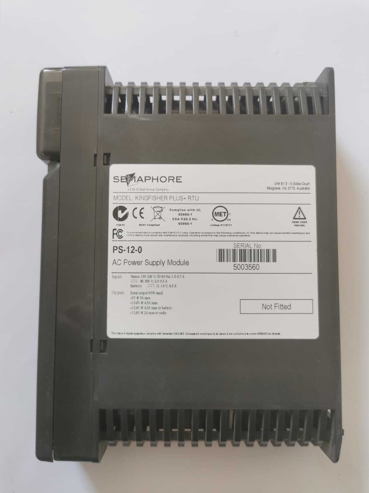 SEMAPHOR PS-12-0 SEMAPHOR KINGFISHER PLUS+RTU PS-12-0 AC Power Supply Module 6