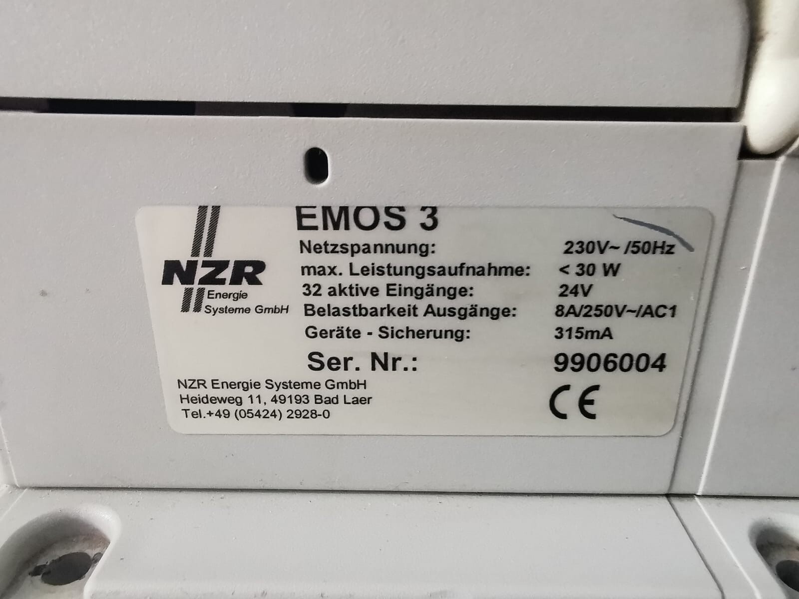 NZR EMOS 3 NZR EMOS 3 Energy Management Unit 230V-50Hz 30W 24V 4