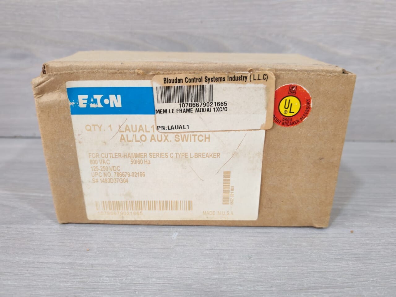 Eaton 1493D37G04 EATON LAUAL1 / AA114RPK 1493D37G04 AL/LO AUXILIARY SWITCH 9