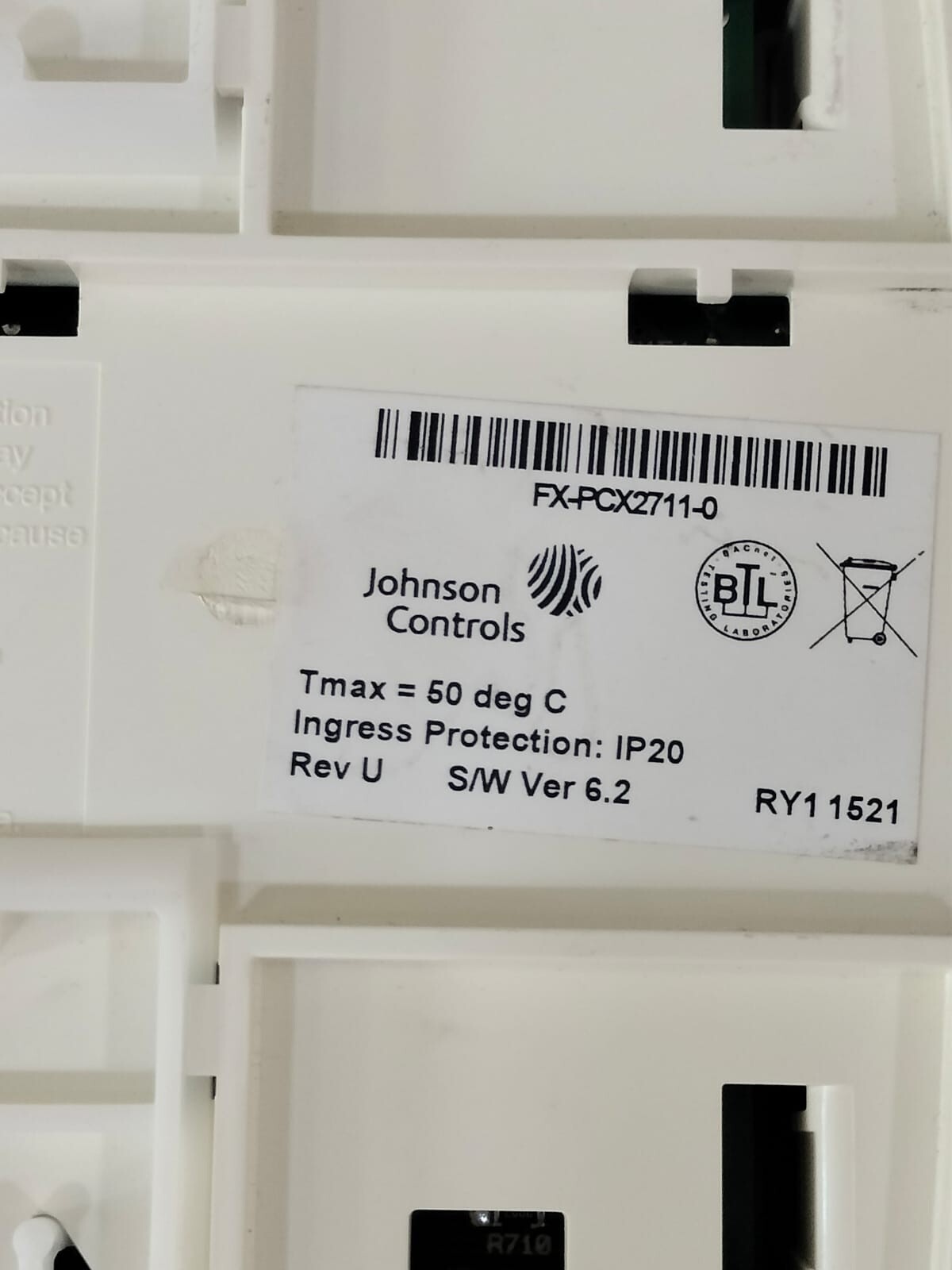 JOHNSON CONTROLS PCX2711 JOHNSON CONTROLS PCX2711 Digital Universal Programmable Relay REV U S/W VER 6.2 6