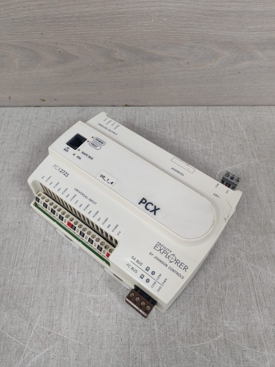 JOHNSON CONTROLS FX-PCX2721-0 REV.L S/W VER6.2 JOHNSON CONTROLS PCX2721 / FX-PCX2721-0 REV.L S/W VER6.2 EXPLORER CONTROLLER 5