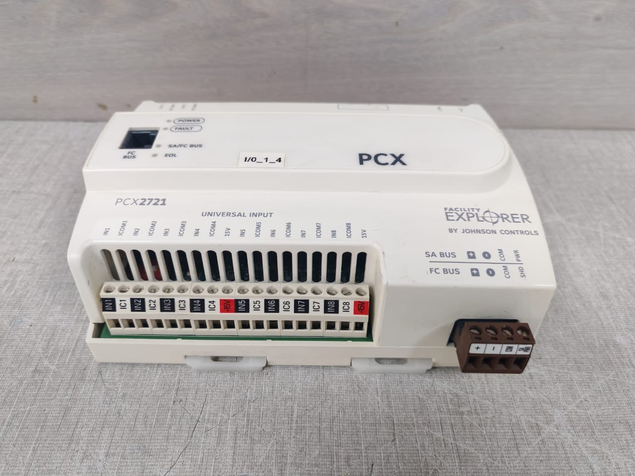 JOHNSON CONTROLS FX-PCX2721-0 REV.L S/W VER6.2 JOHNSON CONTROLS PCX2721 / FX-PCX2721-0 REV.L S/W VER6.2 EXPLORER CONTROLLER 10