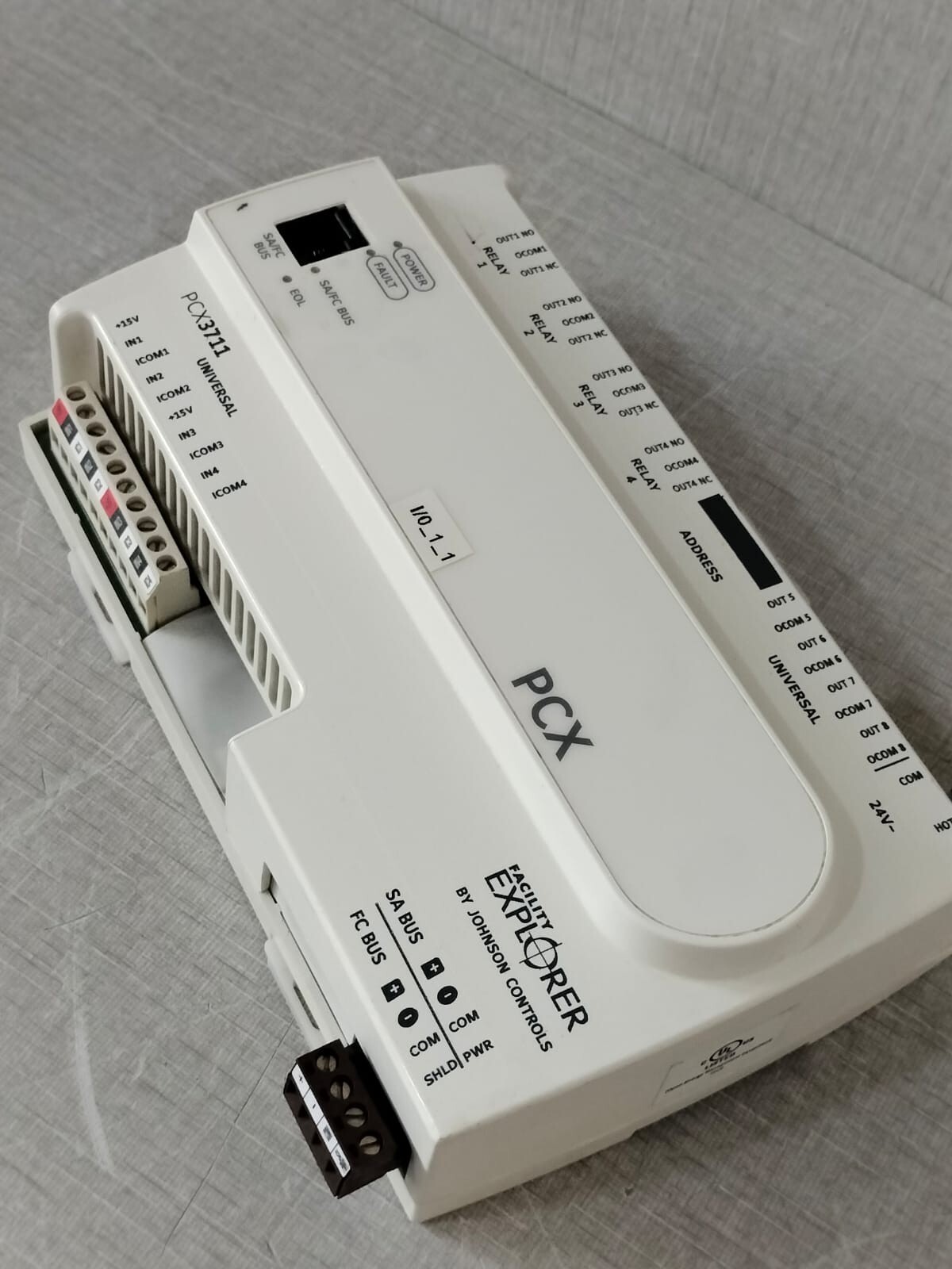 JOHNSON CONTROLS FX-PCX3711-0 REV U S/W VER 6.2 JOHNSON CONTROLS PCX3711 / FX-PCX3711-0 REV U S/W VER 6.2 Expansion Module 6