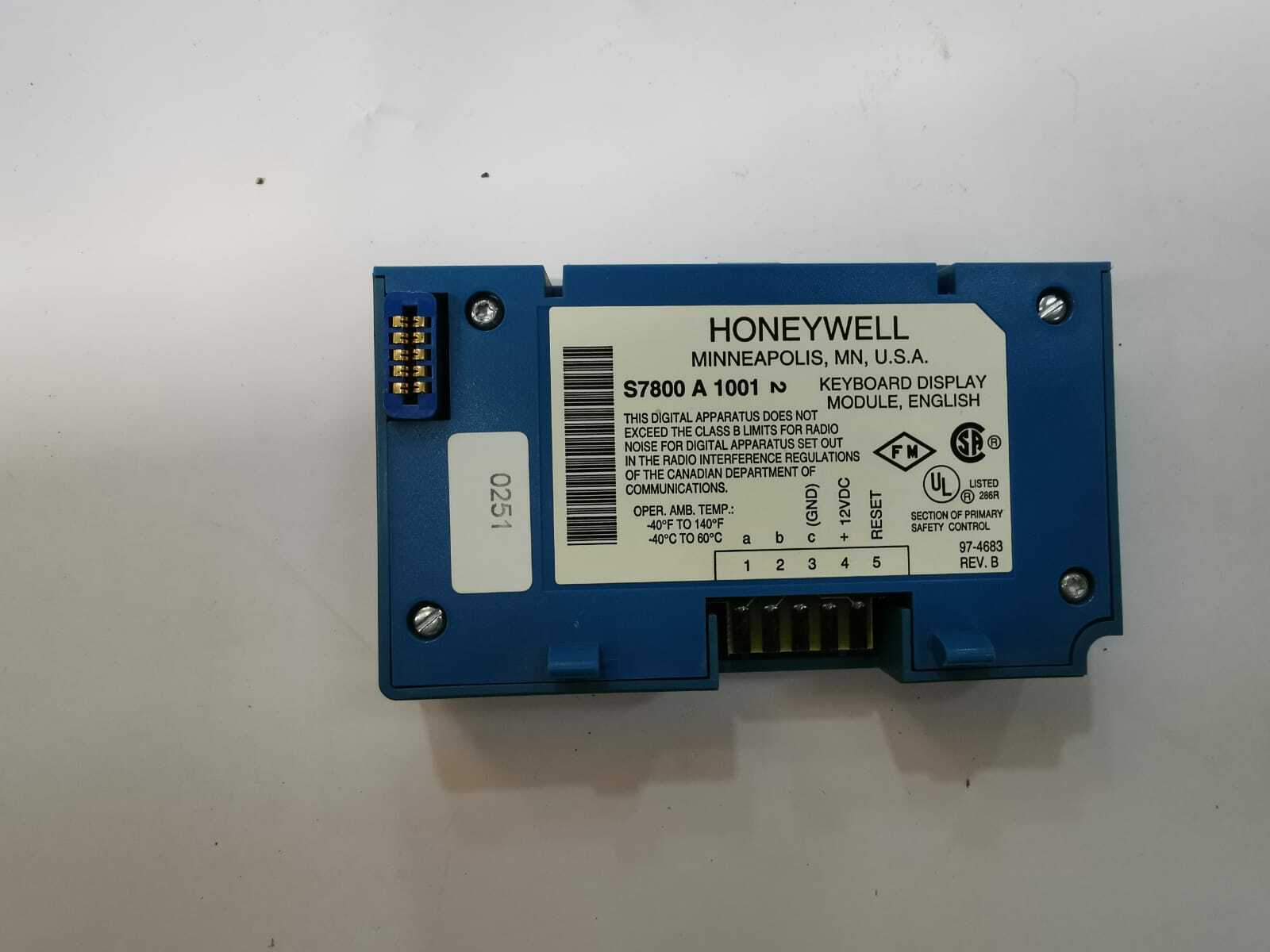 Honeywell S7800 Honeywell S7800 A 1001 Keyboard Display Module 7800 Series Burner Control 2