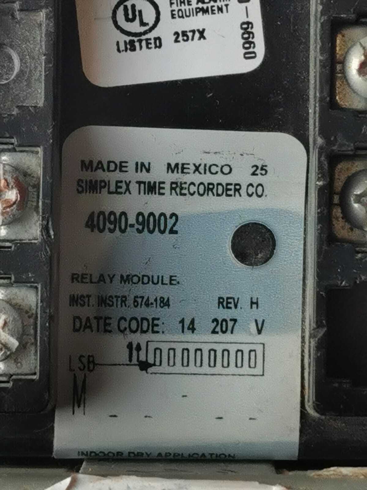 Simplex 4090-9002 Simplex 4090-9002 Relay Module 5