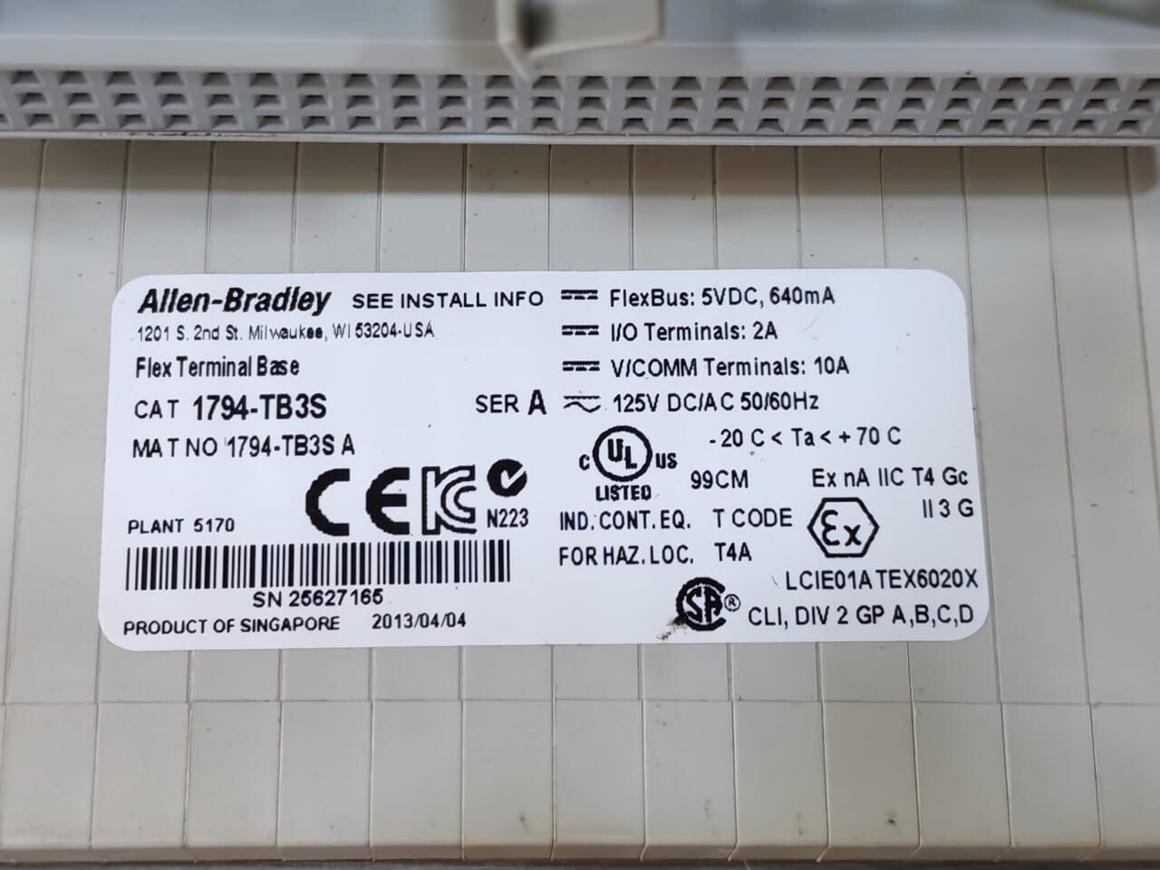 Rockwell Automation 1794-IB16 Allen Bradley 1794-IB16 & 1794-TB3S Flex I/O Module 7