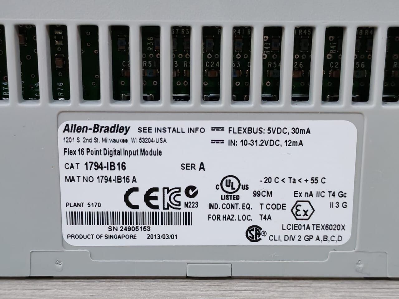 Rockwell Automation 1794-IB16 Allen Bradley 1794-IB16 & 1794-TB3S Flex I/O Module 9