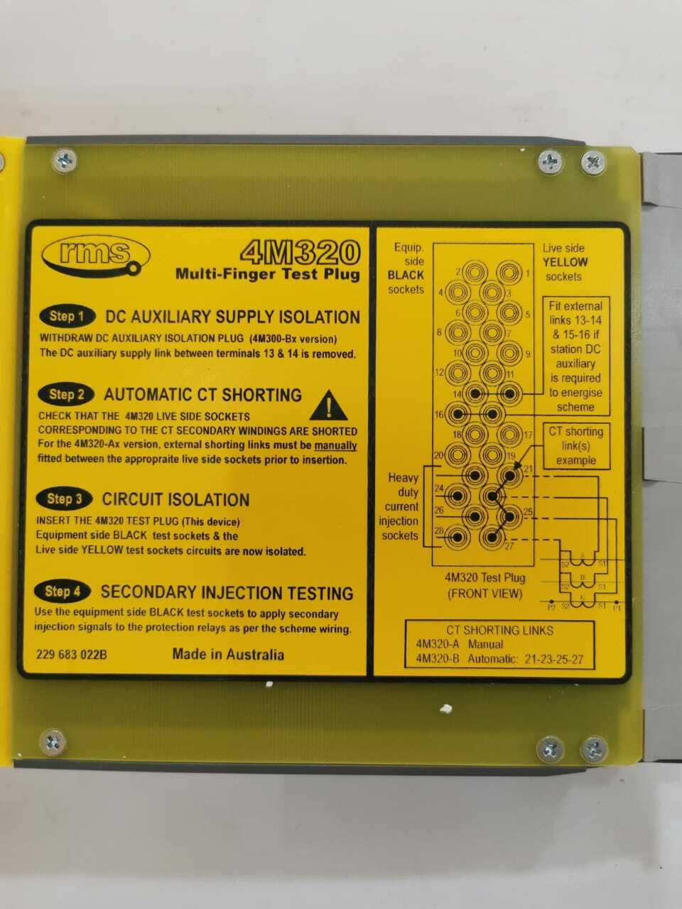 RMS 4M320-BA RMS 4M320K4 BA TEST BLOCK SYSTEM 4M320-BA 4