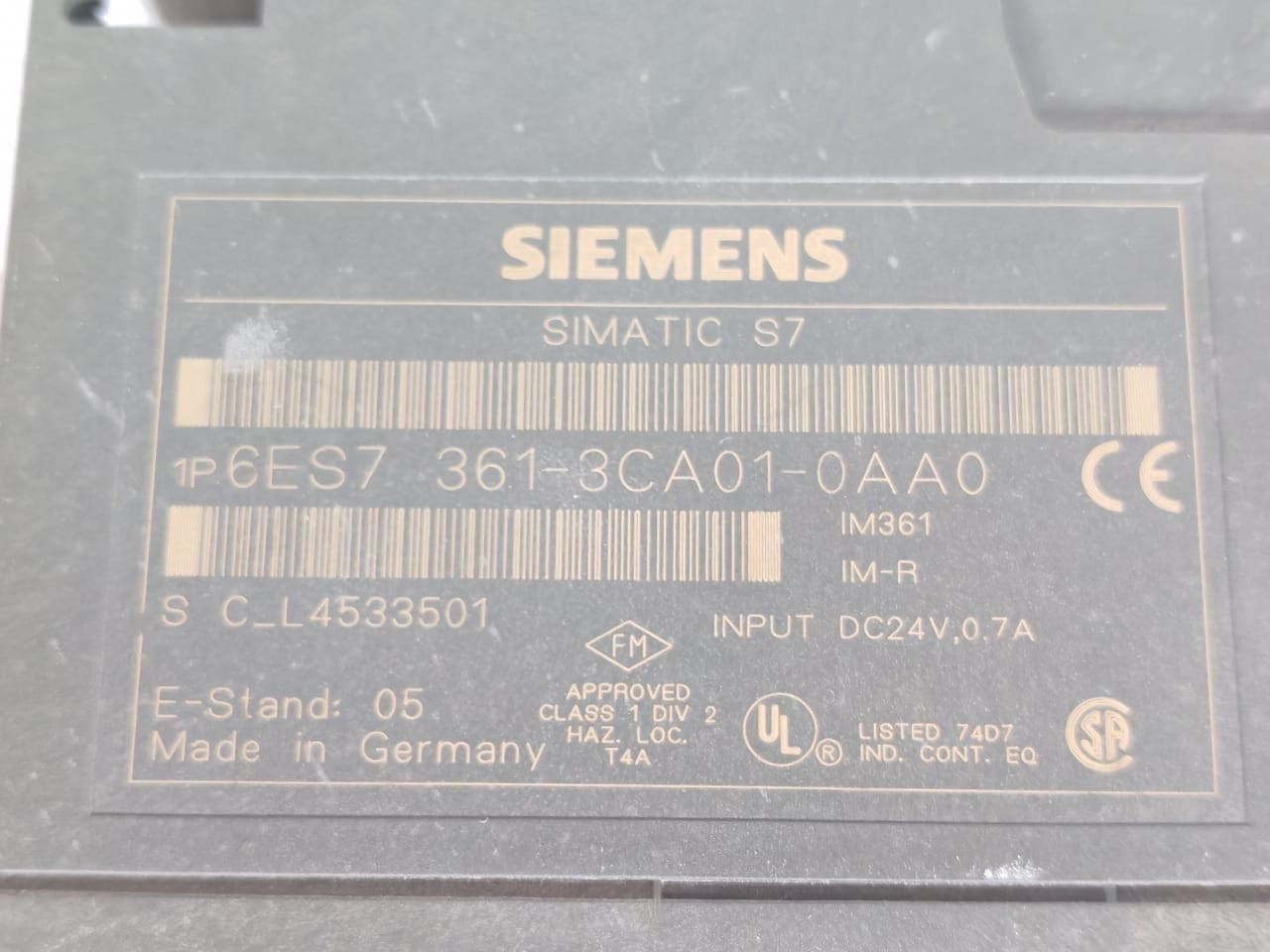SIEMENS 6ES7 361-3CA01-0AA0 SIEMENS SIMATIC S7-300 6ES7 361-3CA01-0AA0 E-Stand 05 5