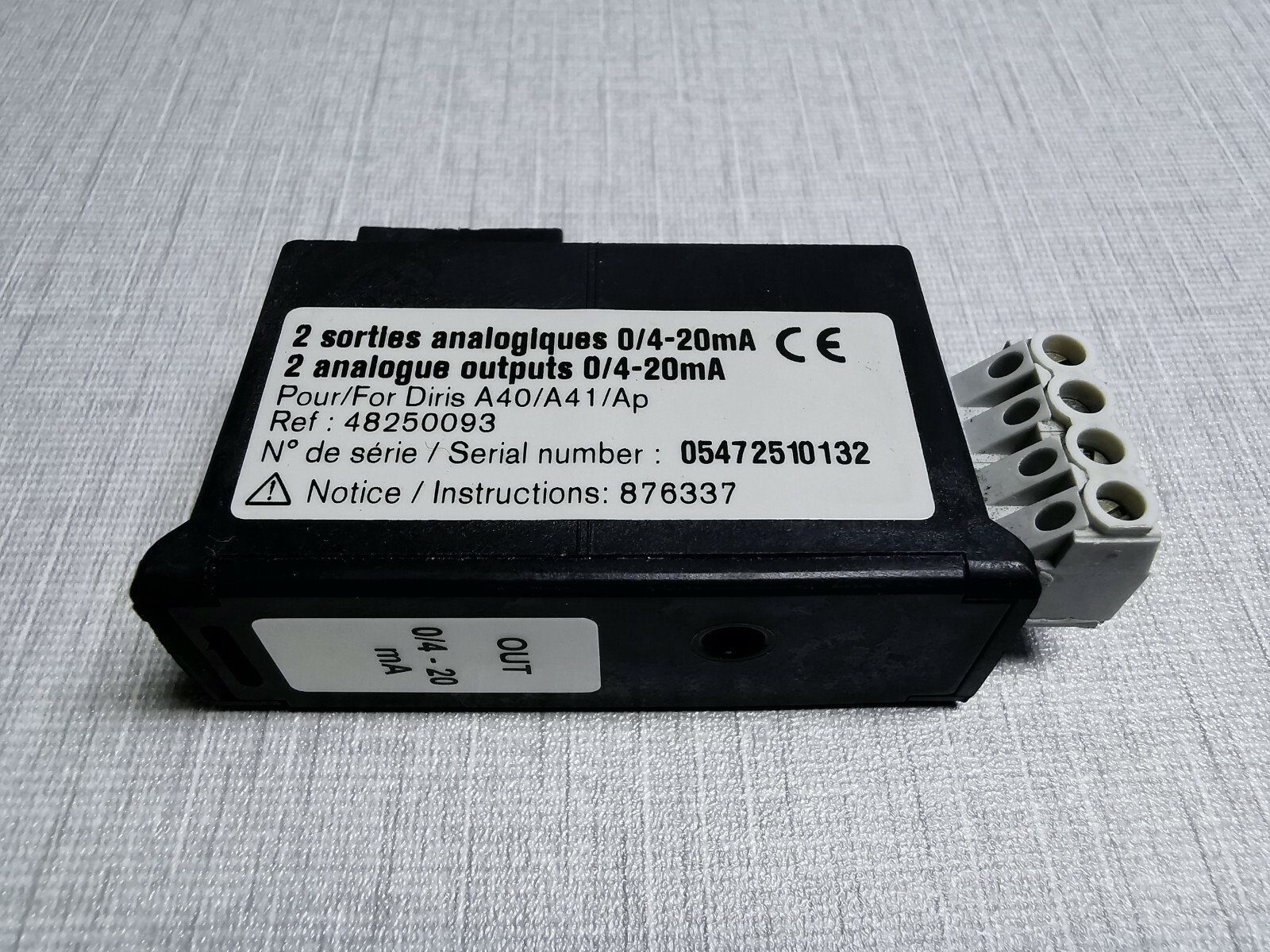 Socomec 48250093 SOCOMEC 48250093 0/4-20mA ANALOG OUTPUT MODULE 2