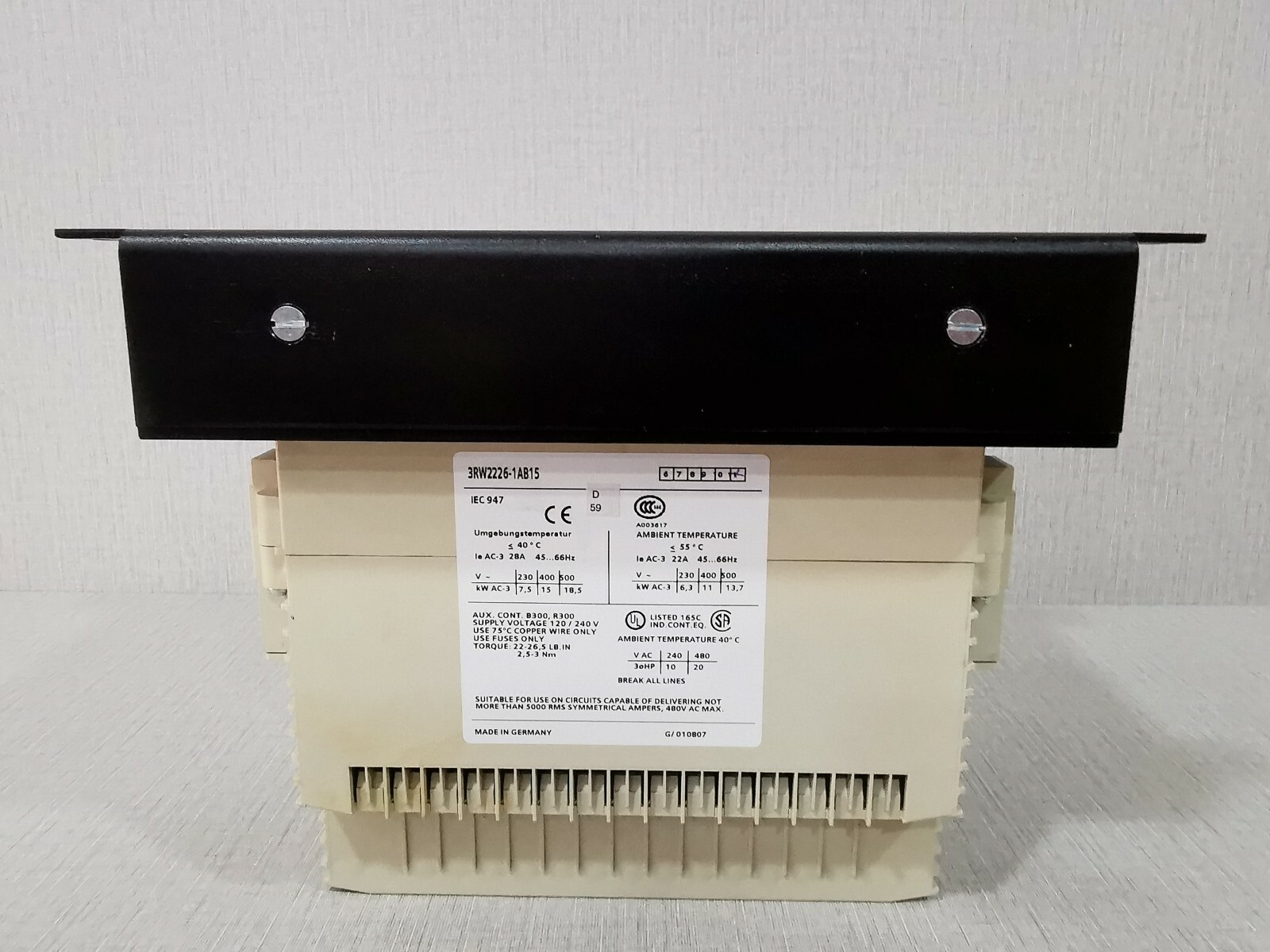 Siemens 3RW22-SIKOSTART SIEMENS 3RW22 SIKOSTART 3RW2226-1AB15 - WITHOUT ORIGINAL BOX 5