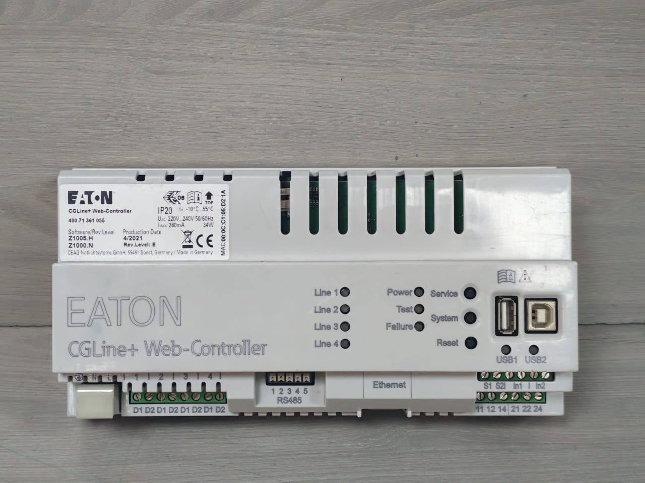 EATON CGLine+Web-Controller 400 71 361 055 Software Rev,Level E Z1005.H/Z1000.N