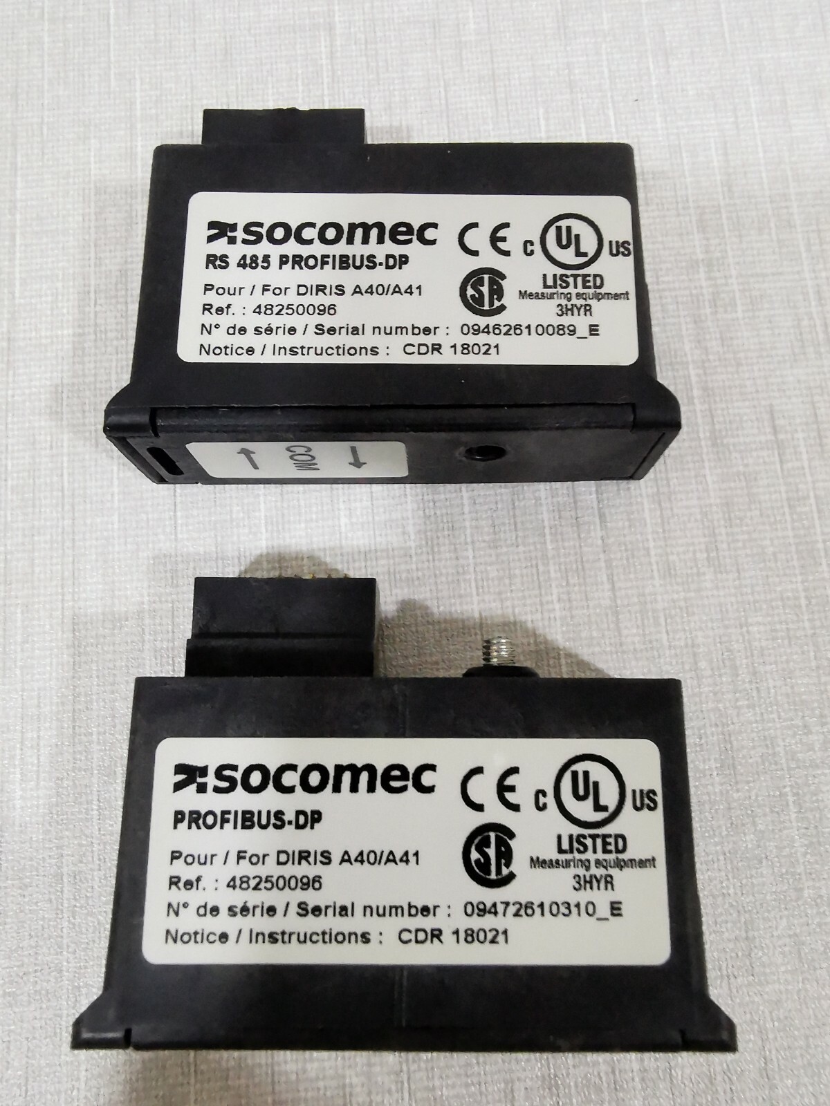Socomec RS485 SOCOMEC RS485 JBUS/MODBUS DIRIS A40-A41/AP/PROFIBUS-DP DIRIS A40/A41 6