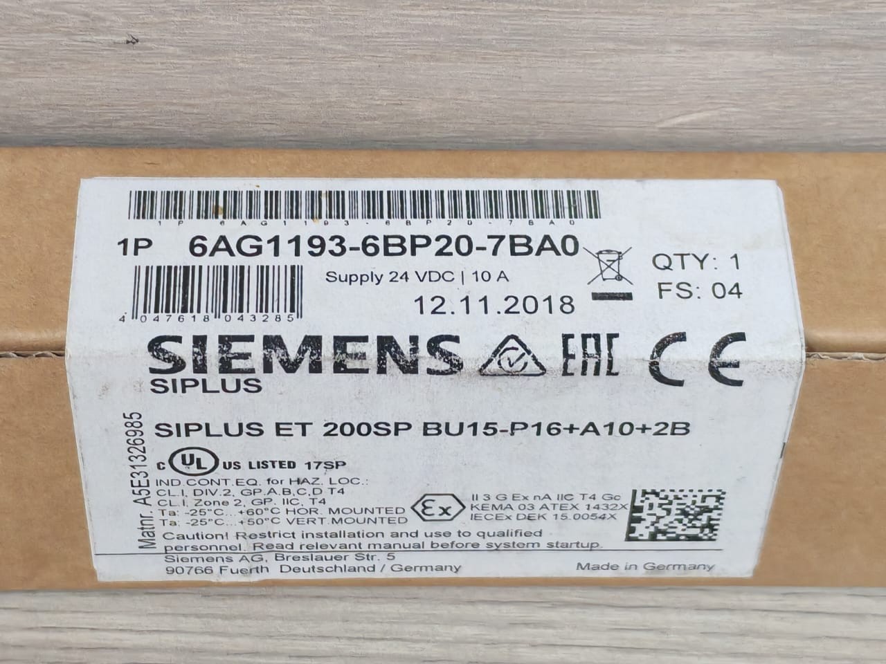 Siemens SIPLUS-ET-200SP Siemens SIPLUS ET 200SP 6AG1193-6BP20-7BA0 9