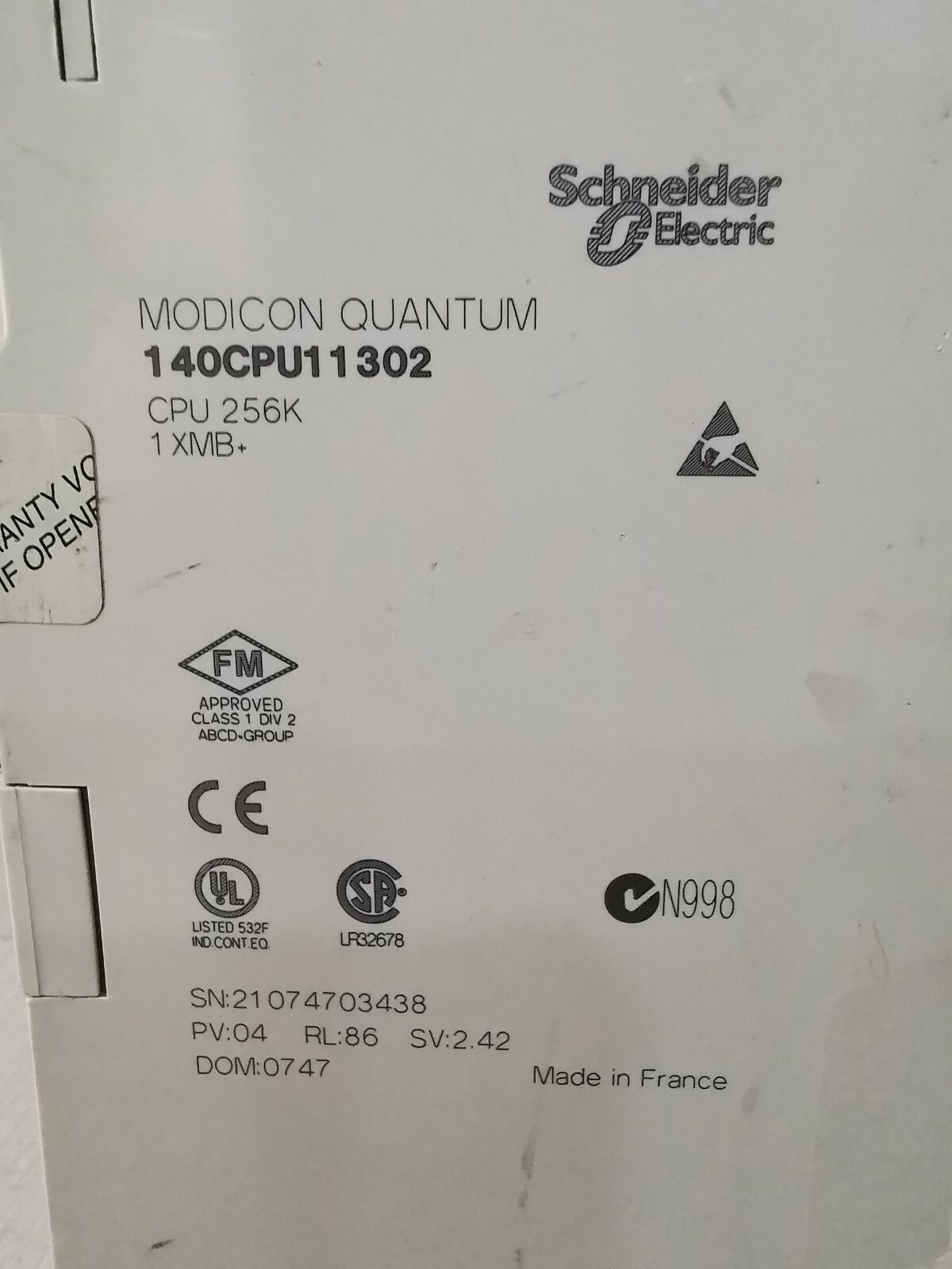 Schneider Electric 140 CPU 113 02 Schneider Electric 140 CPU 113 02 Modicon 4