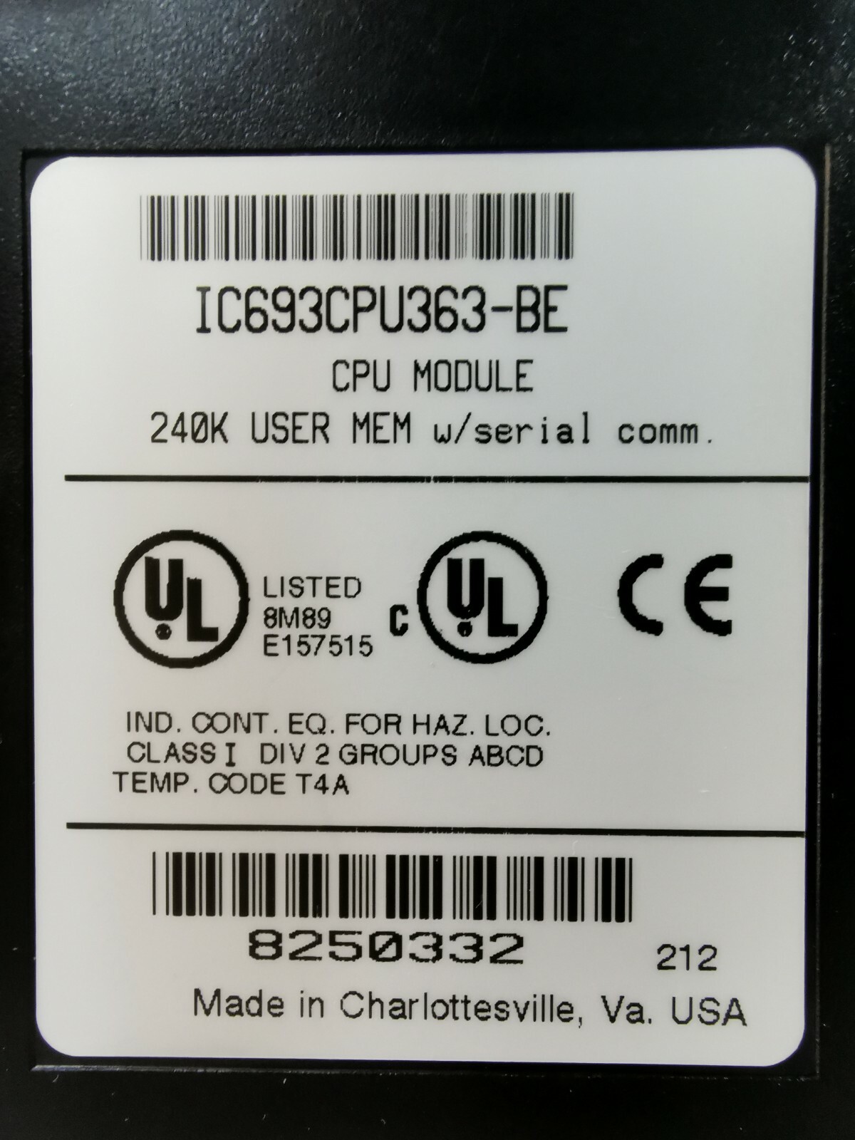 GE FANUC IC693CPU363-BE GE FANUC IC693CPU363-BE MODULE CPU 363 4