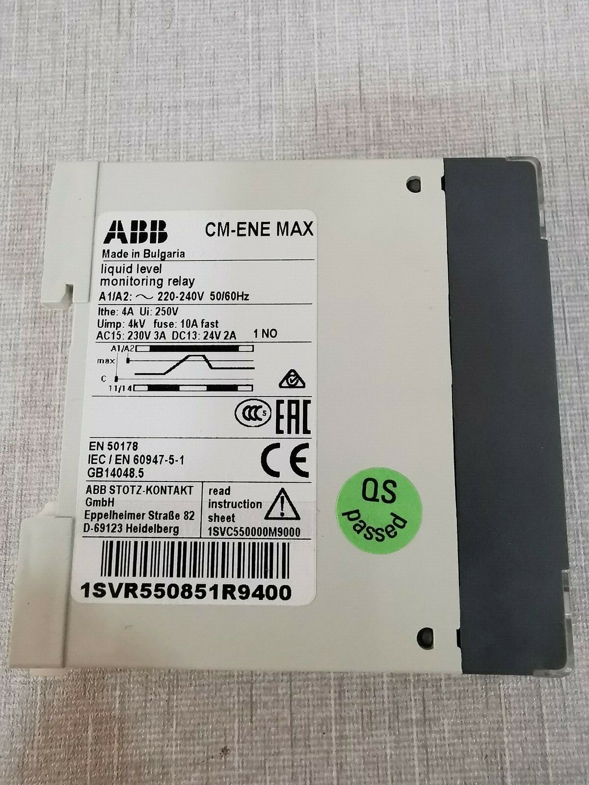 ABB CM-ENE-MAX ABB CM-ENE MAX Mnitoring Relay 1SVR550851R9400 3