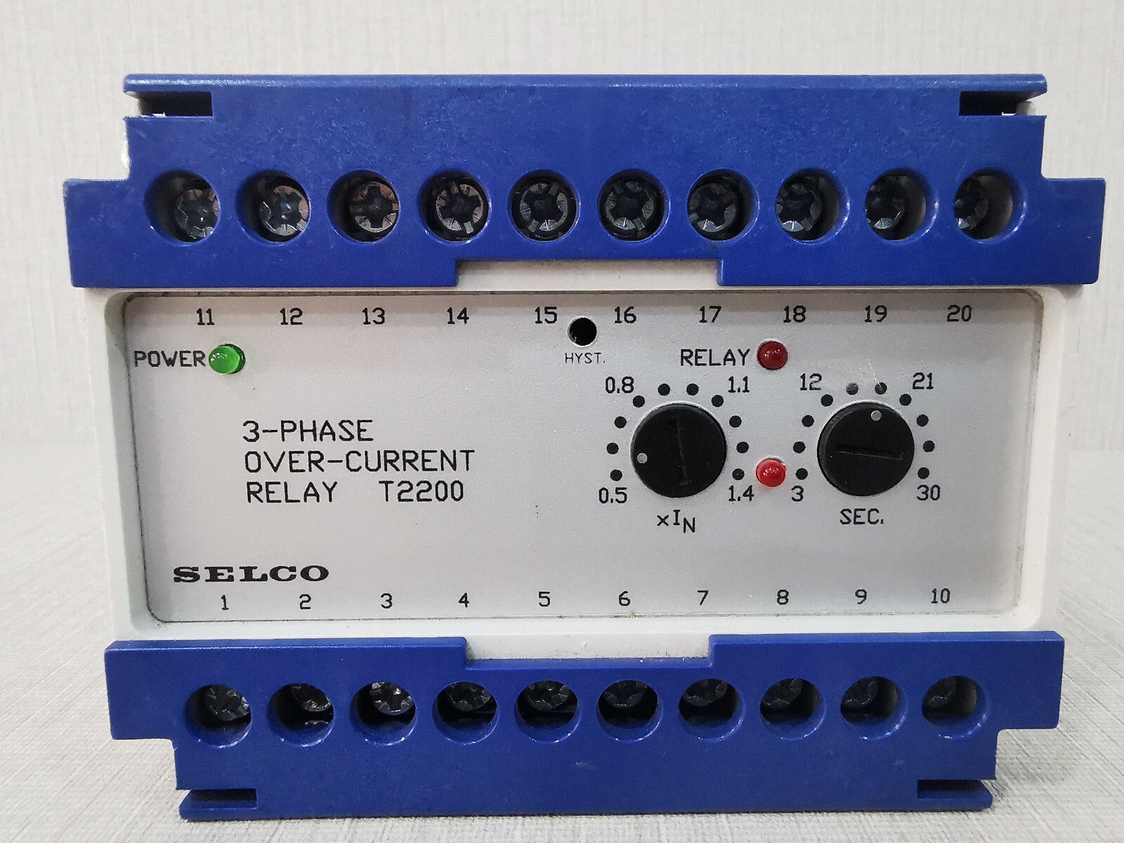 SELCO T2200 3-PHASE OVER CURRENT RELAY T2200-02