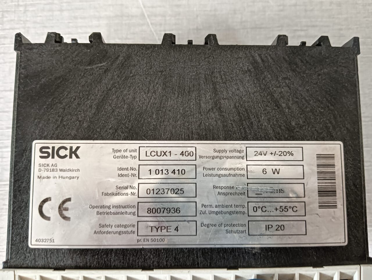 SICK LCUX1-400 SICK LCUX1-400 LIGHT CURTAIN SAFETY RELAY 3