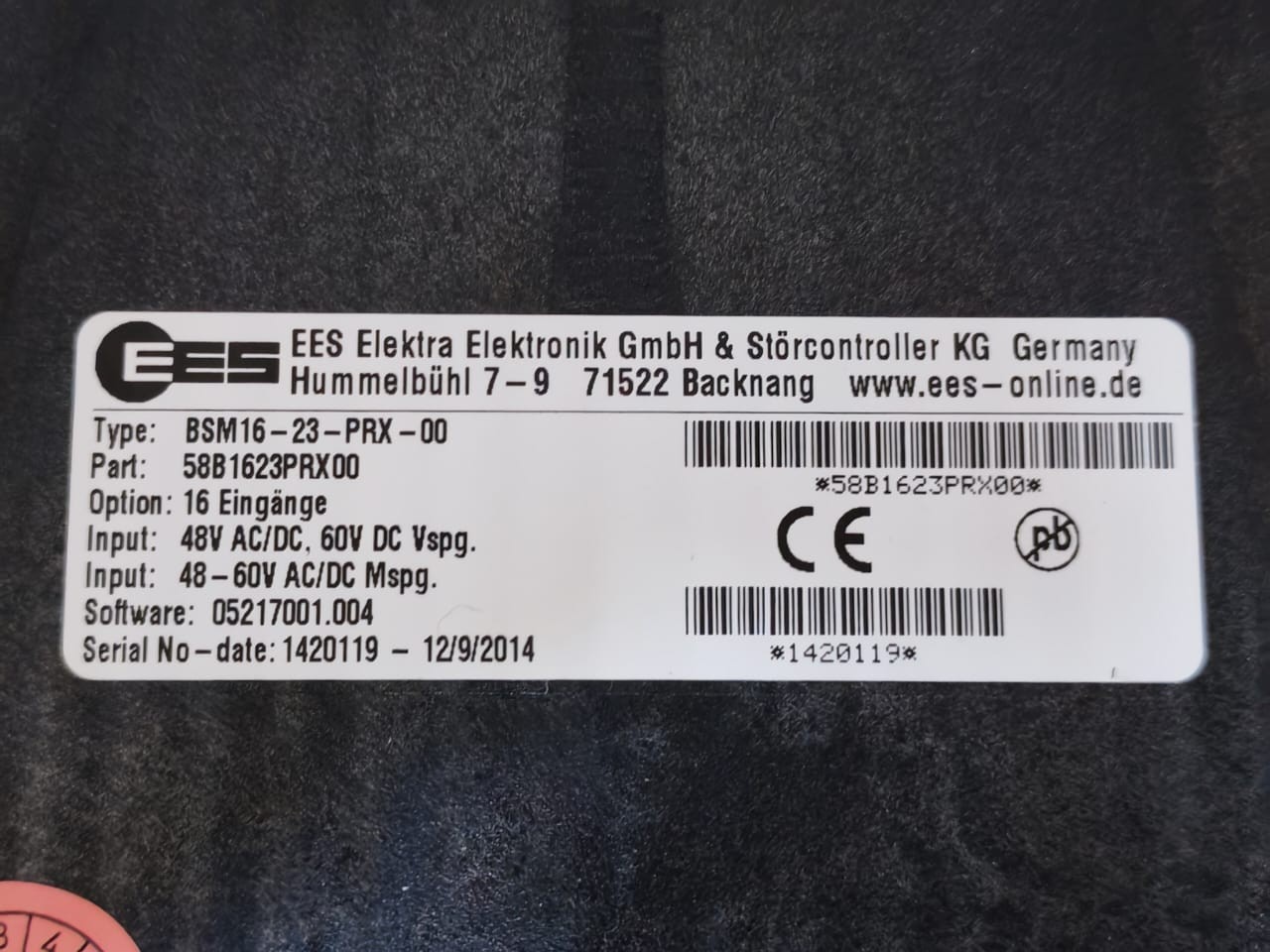 EES 58B1623PRX00 EES BSM16-23-PRX-00 58B1623PRX00 48V Basic Fault Annunciator 4