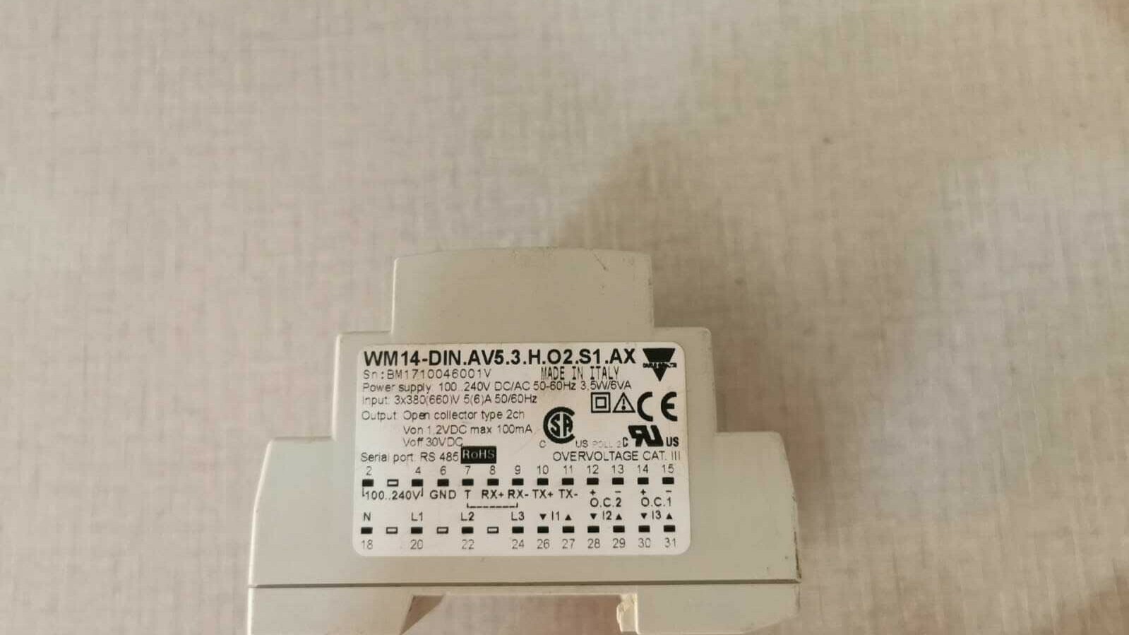 Carlo Gavazzi AV5.3.H.O2.S1.AX WM14-DIN./ AV5.3.H.O2.S1.AX - Power Analyser Carlo Gavazzi 3