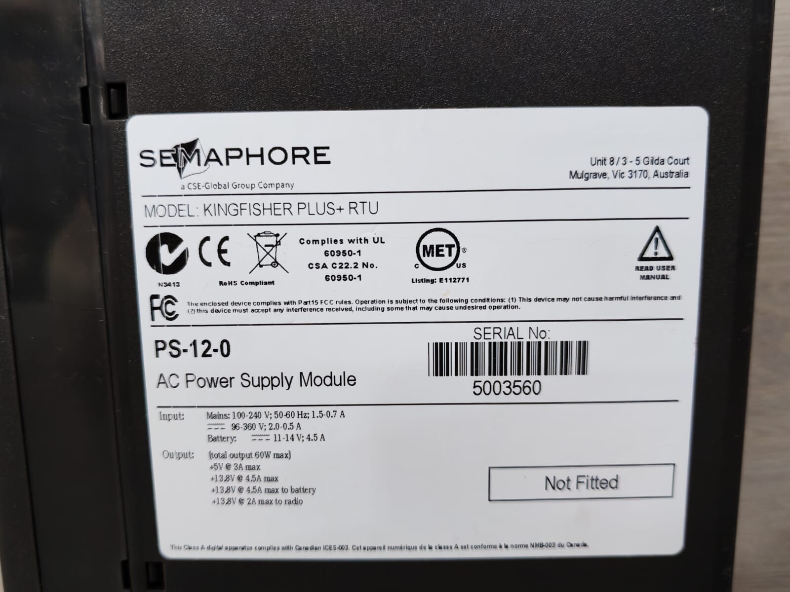 Semaphore Kingfisher Plus+ RTU Semaphore Kingfisher Plus+ RTU PS-12-0 Module 4