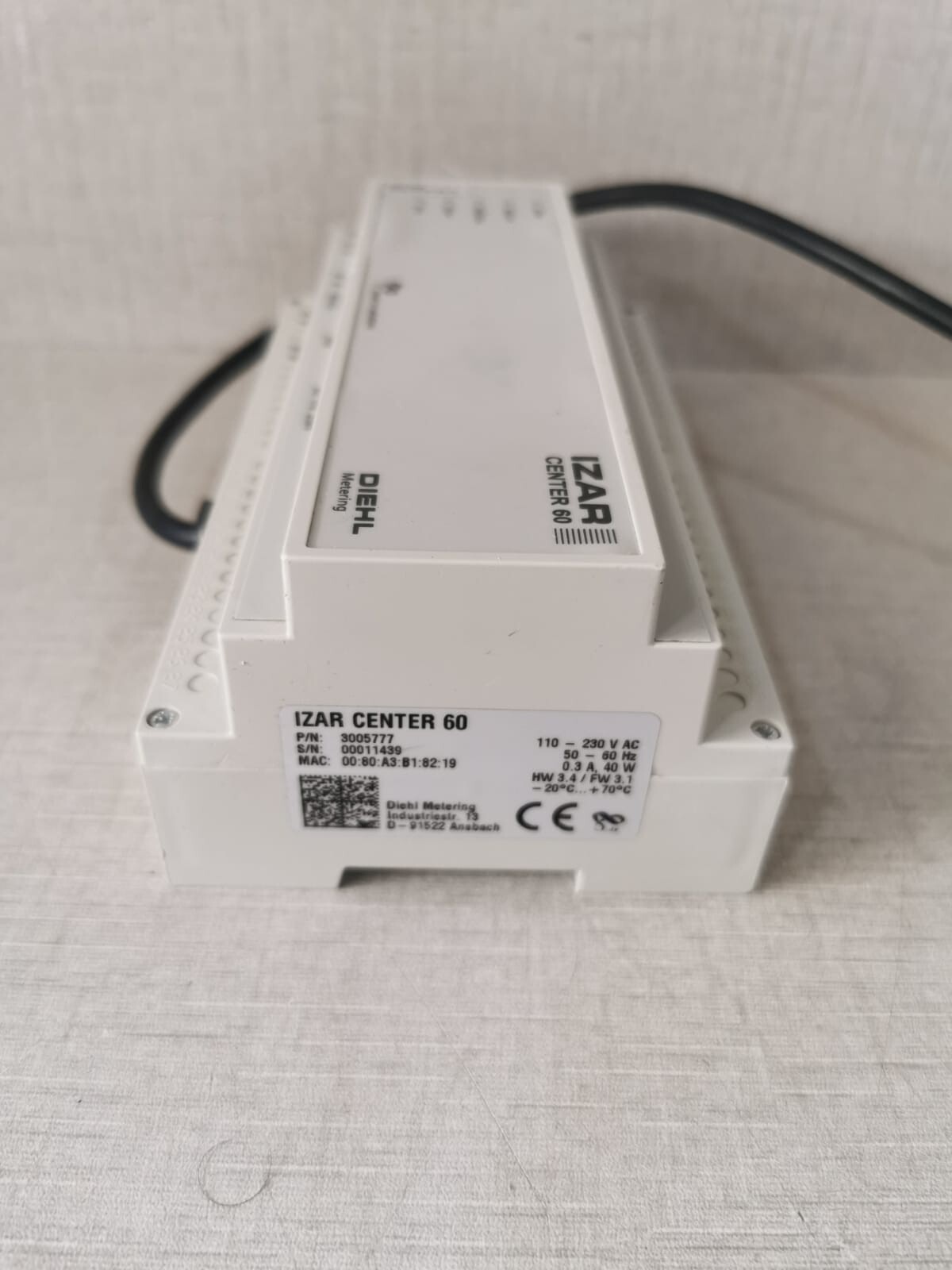 DIEHL IZAR CENTER 60 DIEHL IZAR CENTER 60 3005777 Master Metering Gateway 110-230VAC 50-60Hz 8