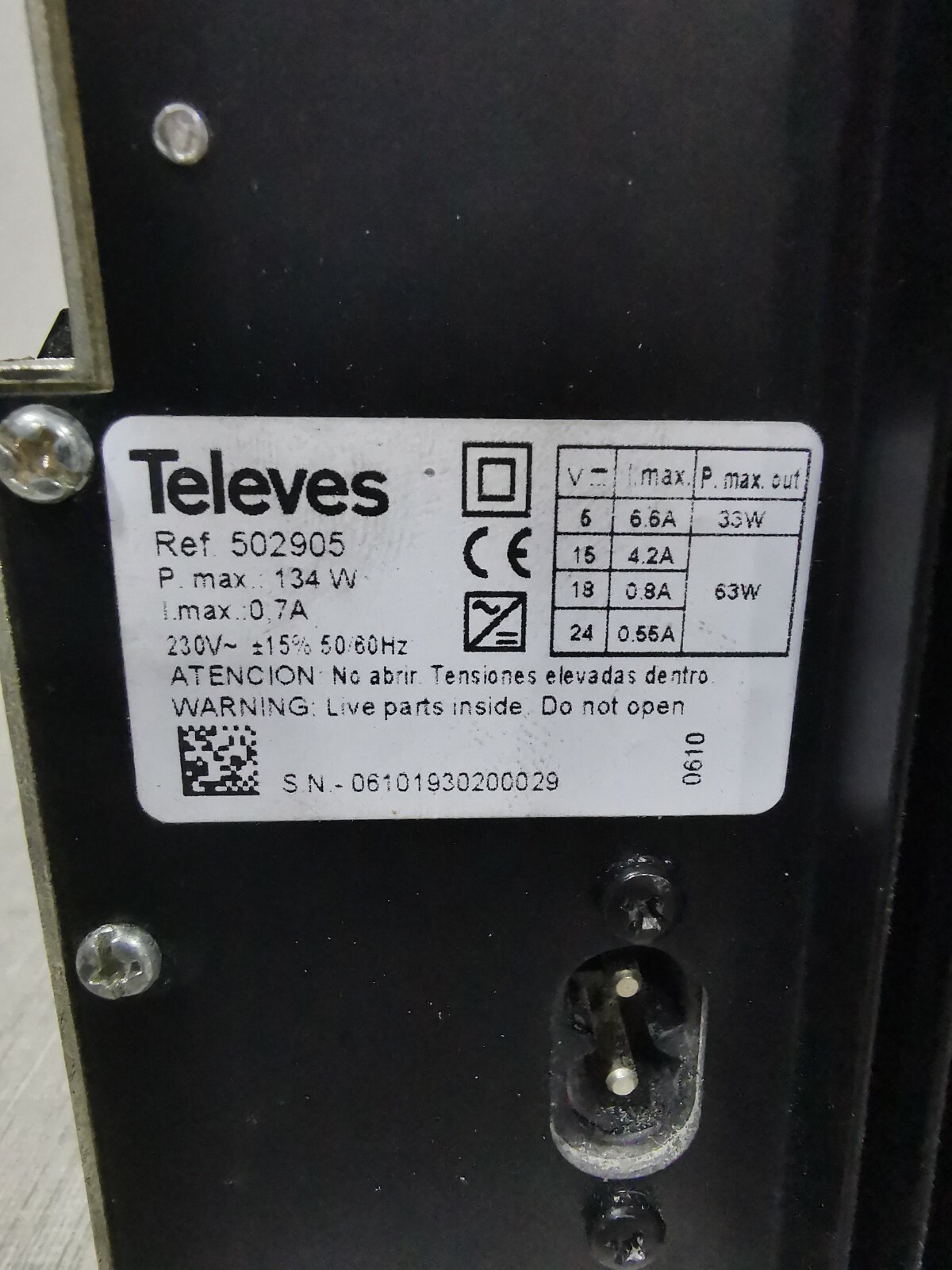 Televes 502905 Televes DV3 502905 CATV HEADEND POWER SUPPLY 4