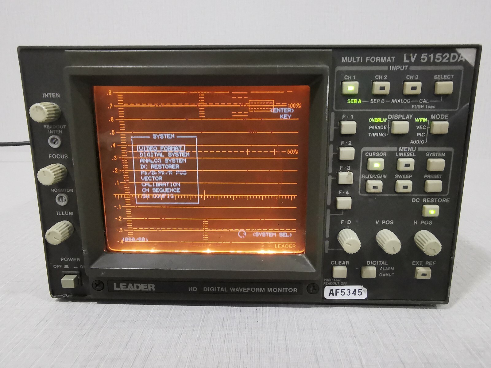 LEADER LV 5152DA LEADER LV 5152DA MULTI FORMAT DIGITAL WAVEFORM MONITOR 2