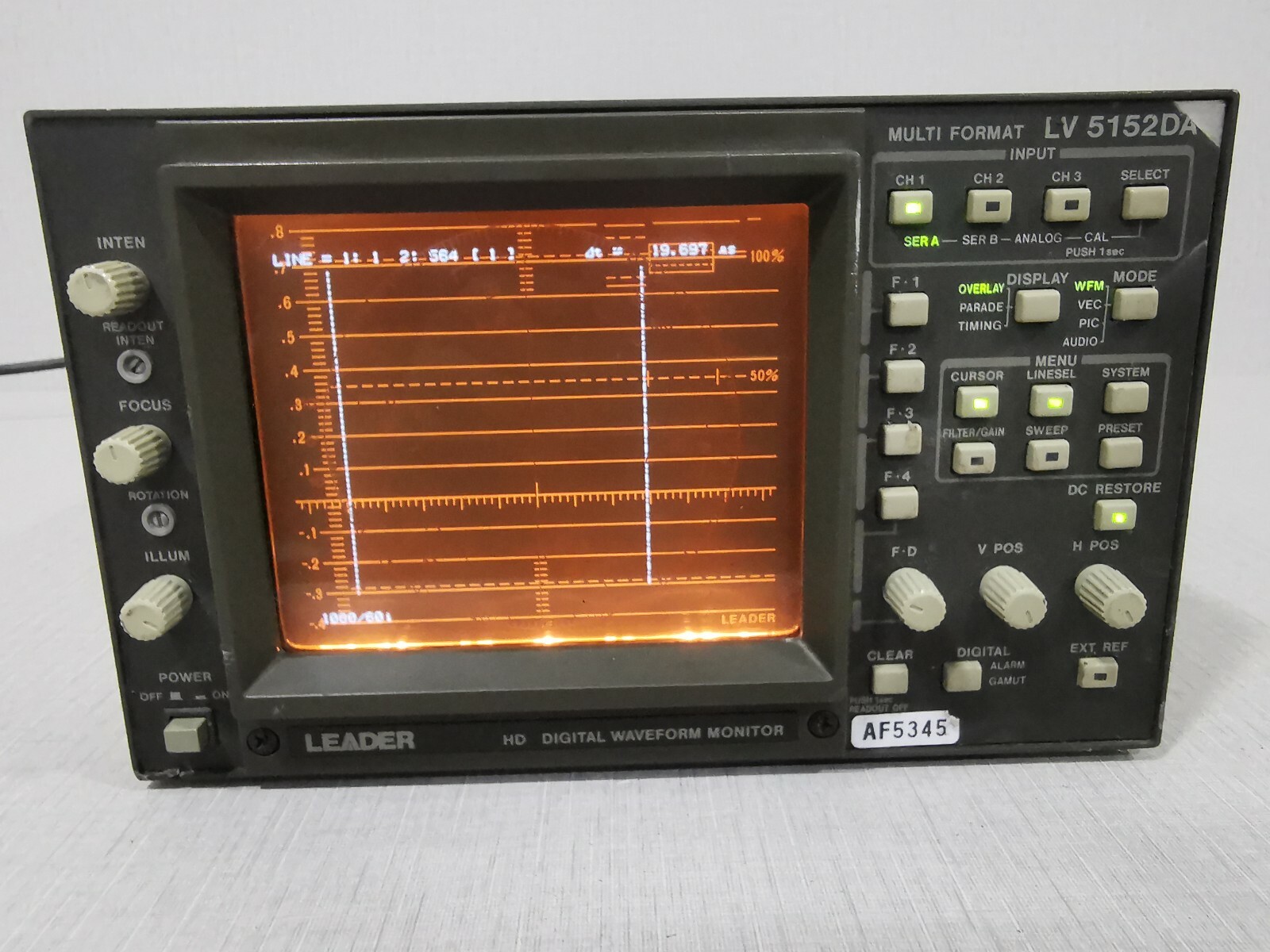 LEADER LV 5152DA LEADER LV 5152DA MULTI FORMAT DIGITAL WAVEFORM MONITOR 3